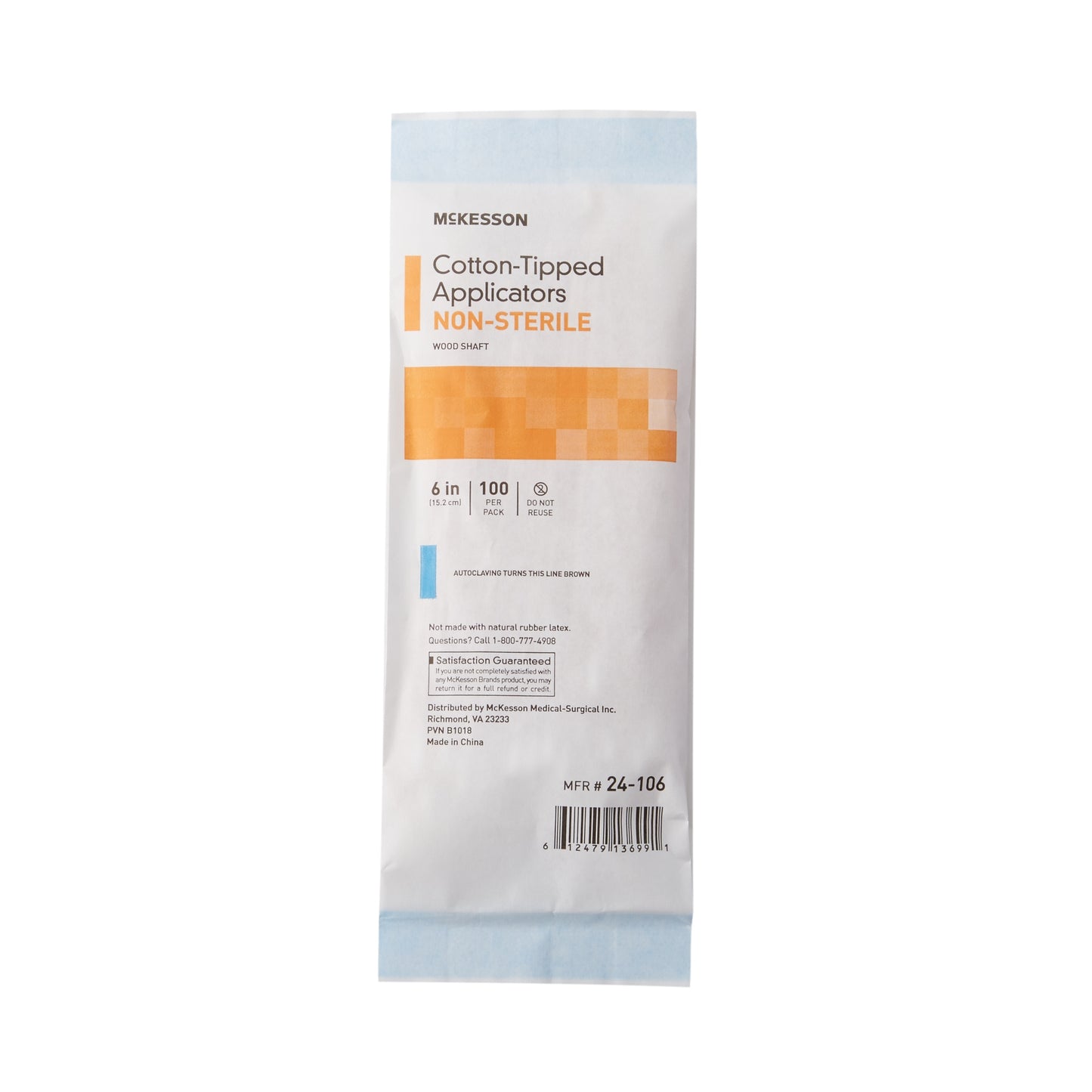 APPLICATOR, COTTON TIP N/S 6" (100/BG 10BG/BX 10BX
