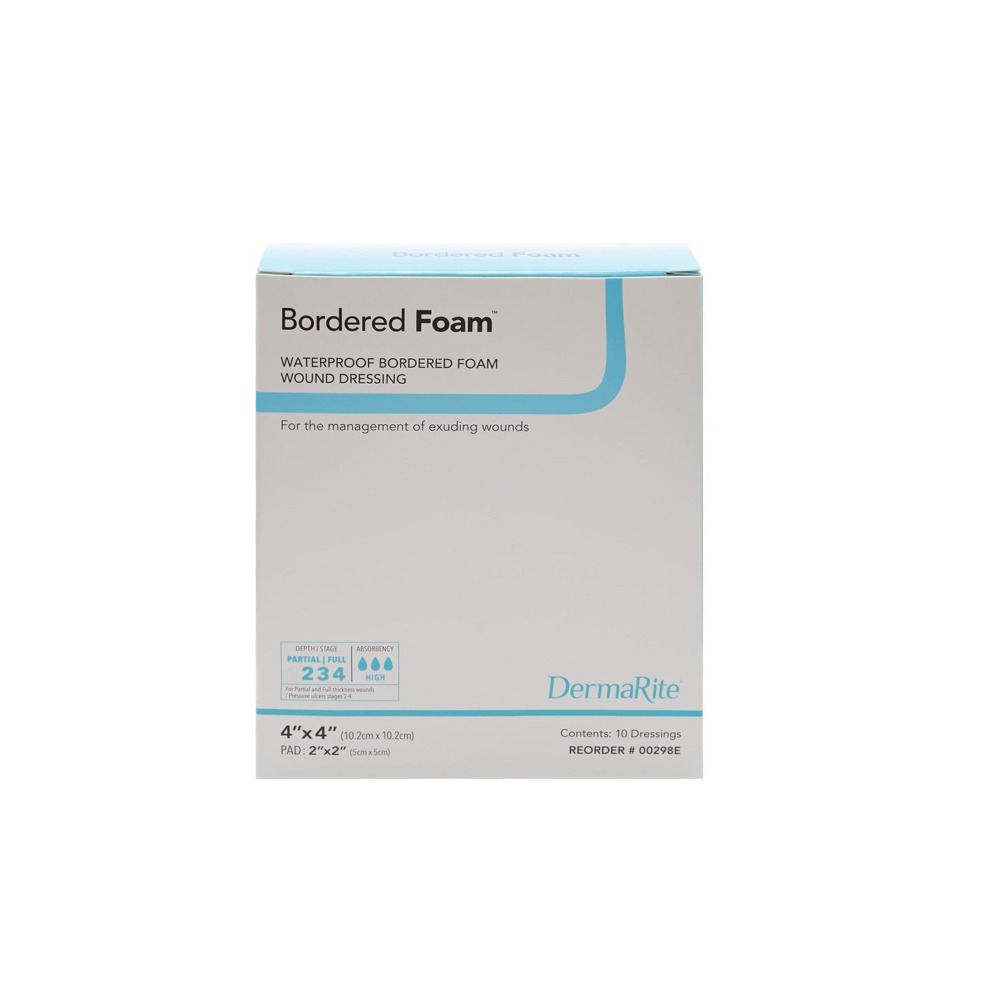 DRESSING, BORDERED FOAM 4X4 (10/BX)