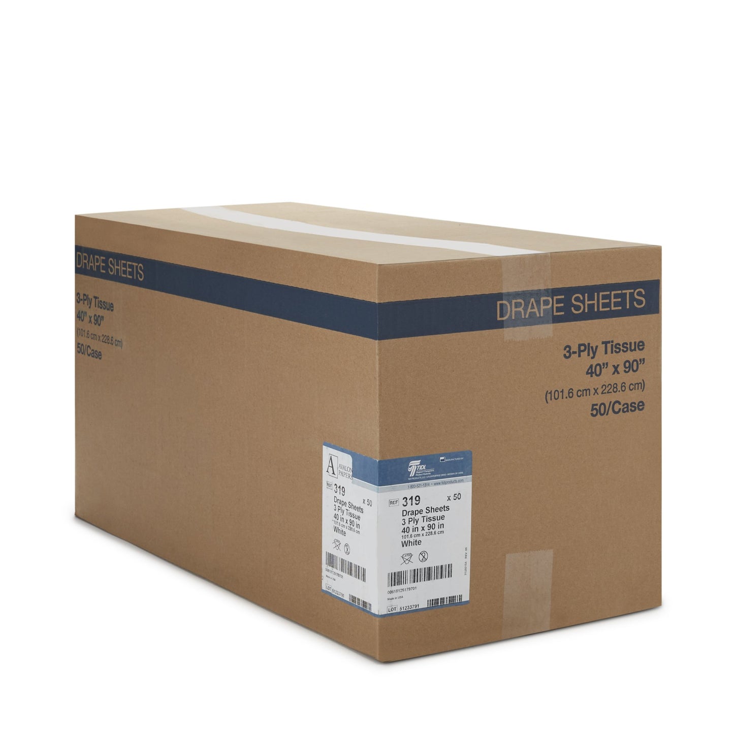 DRAPE 40X90 WHT TTT 50/CS DRAPE SHEET
