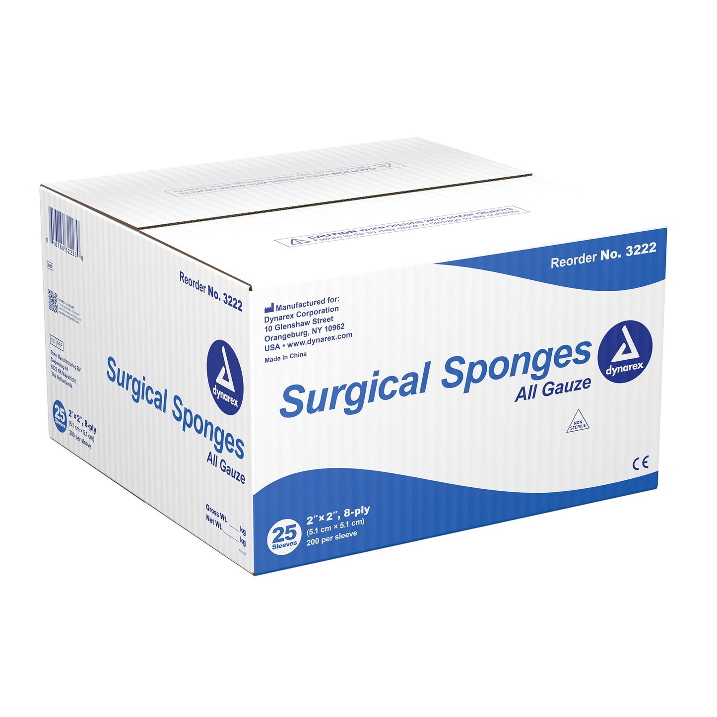 SPONGE, GAUZE 8PLY 2"X2" N/S (200/BX 25BX/CS)