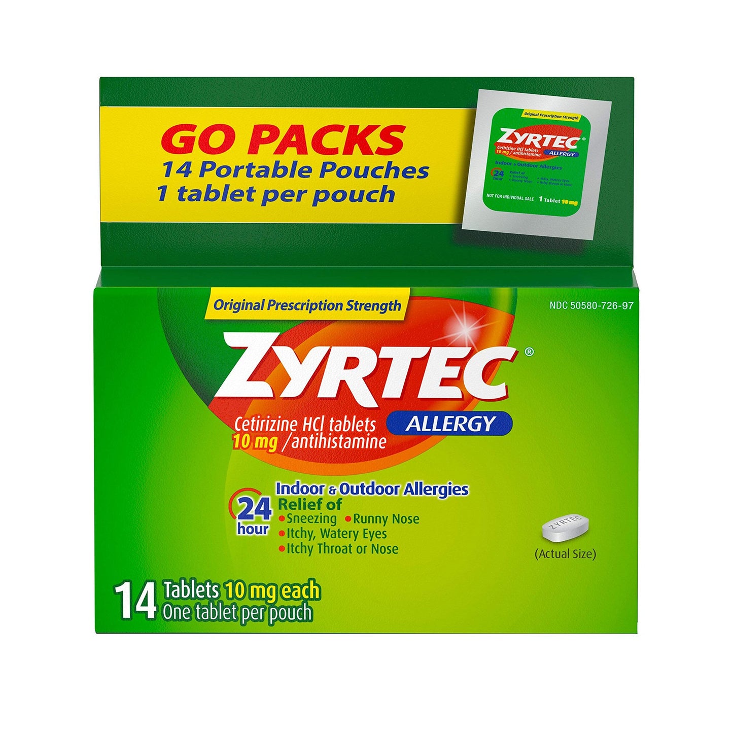 ZYRTEC, TAB 10MG 14 (24BX/CS) J&JOTC