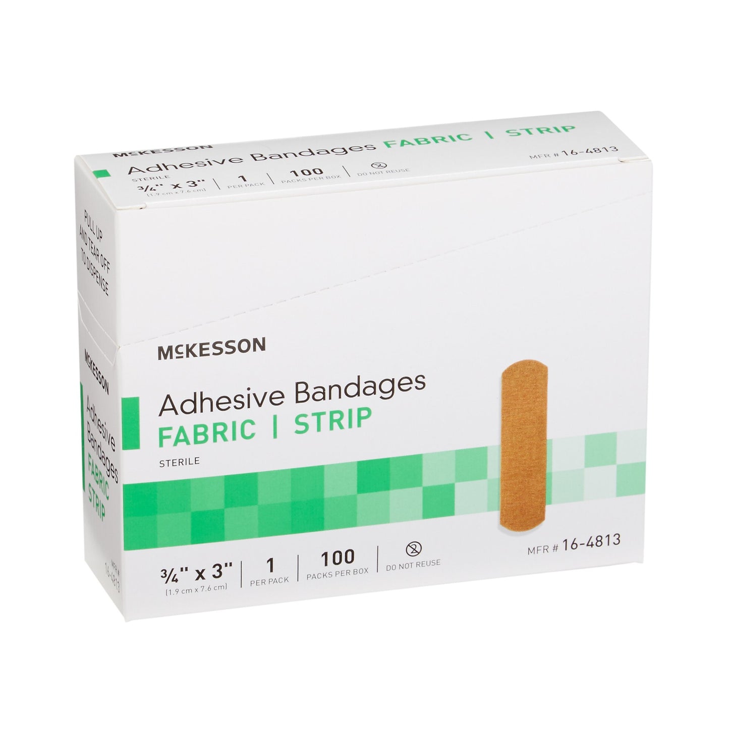BANDAGE, ADHSV FABR STRP 3/4X3(100/BX 24BX/CS)