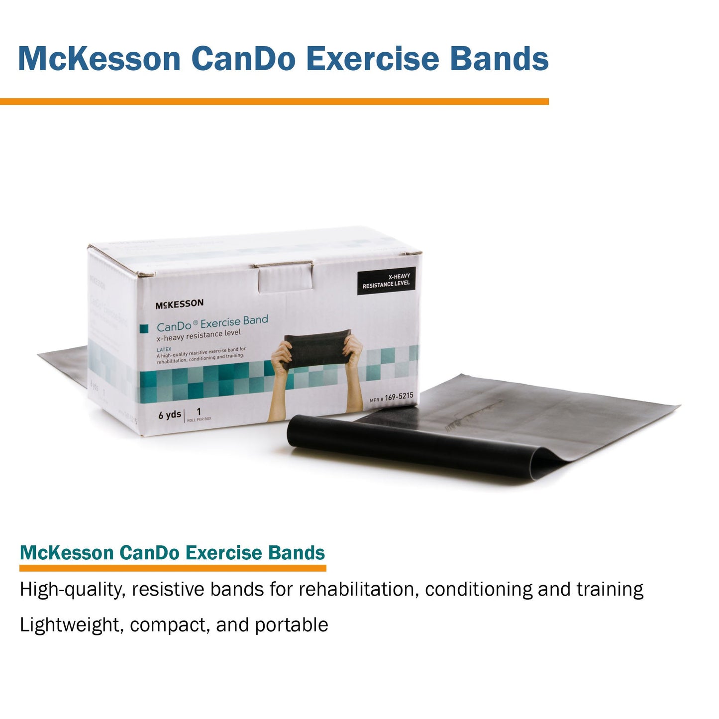 BAND, EXERCISE LTX DISP BLK 6YDS