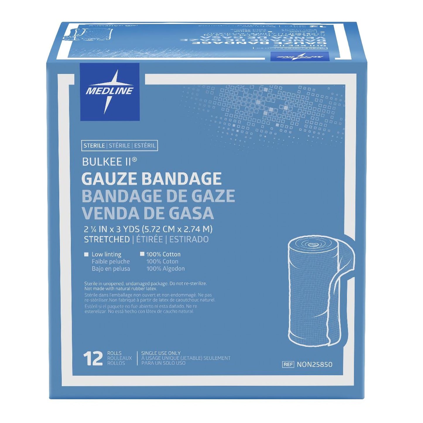 GAUZE, BULKEE II STR 6PLY 2.25X3YDS (12/BX 8BX/CS)