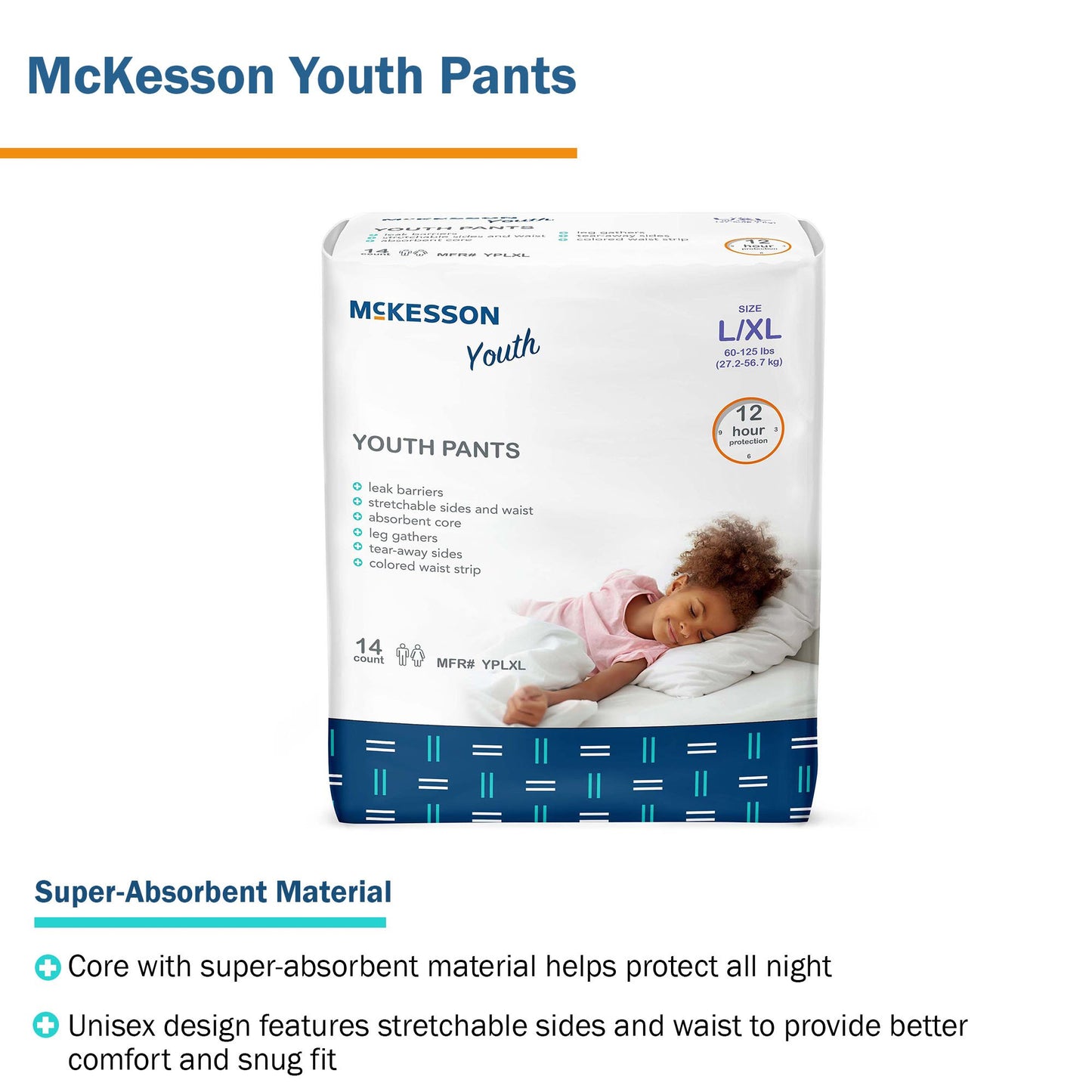 UNDERWEAR, PULL-ON YOUTH LG/XLG 60-125LB (14/BG 4BG/CS)