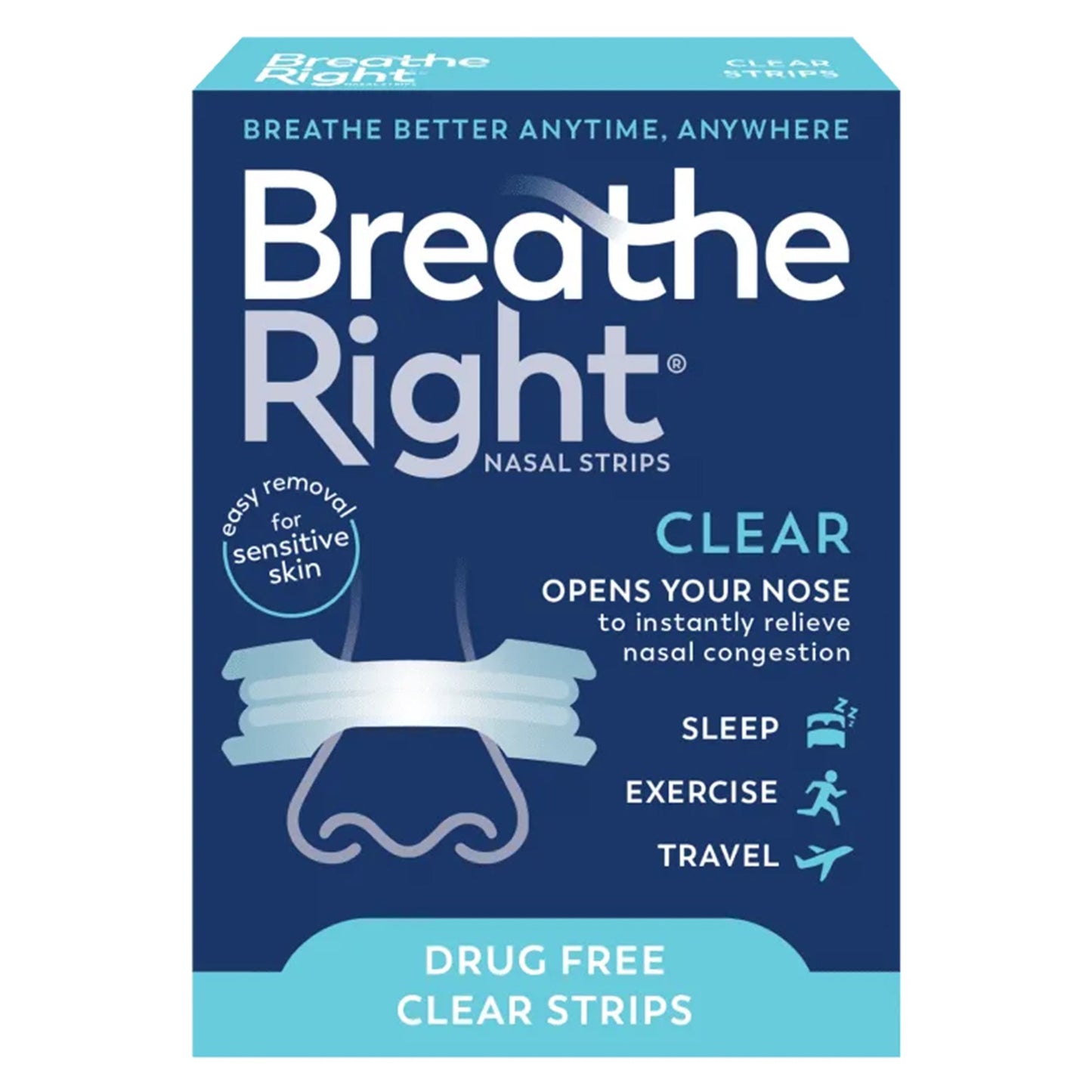 BREATHE RIGHT, NASAL STRIP CLRLG (30/BX)