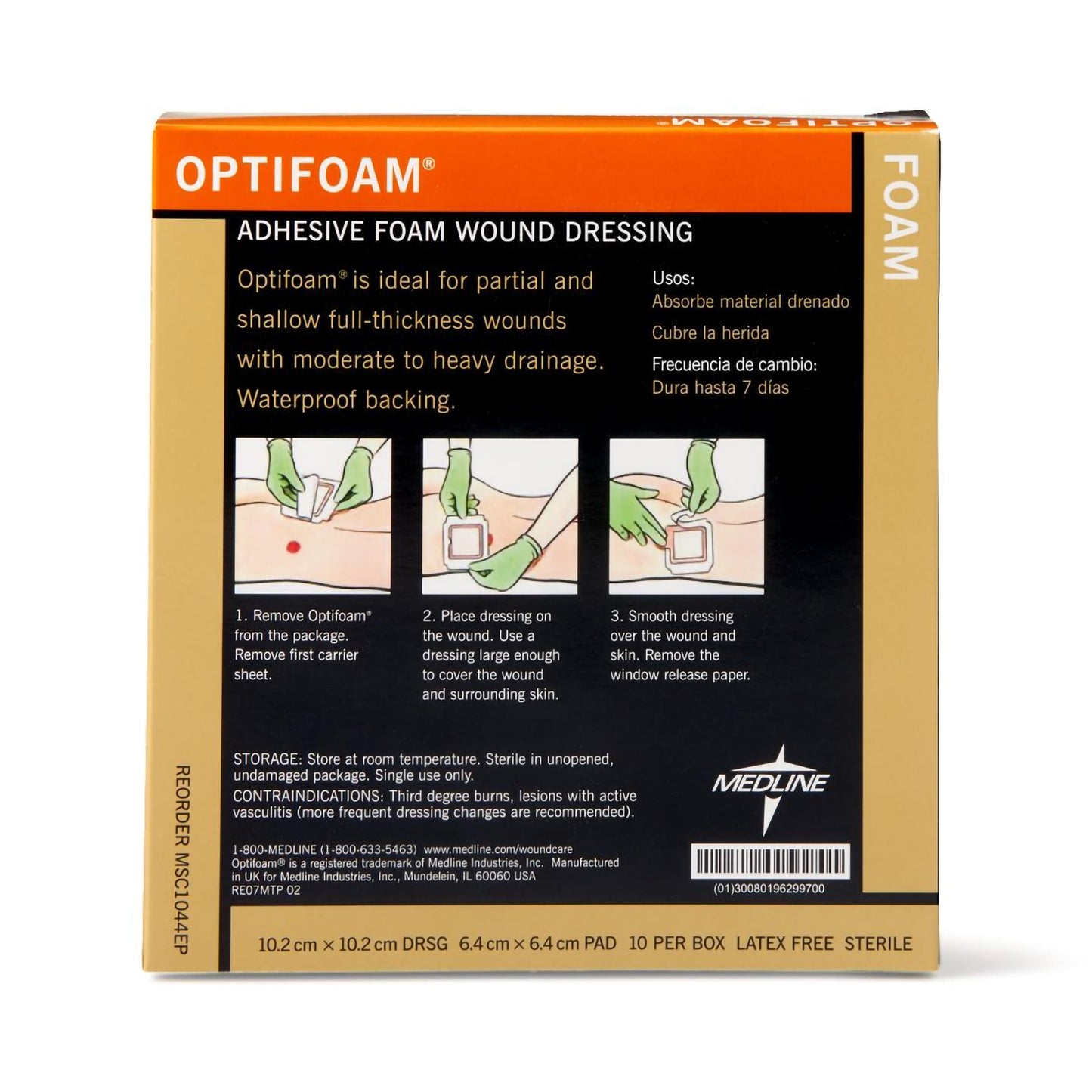 DRESSING, ADHSV OPTIFOAM 4"X4"(10/BX 10BX/CS)