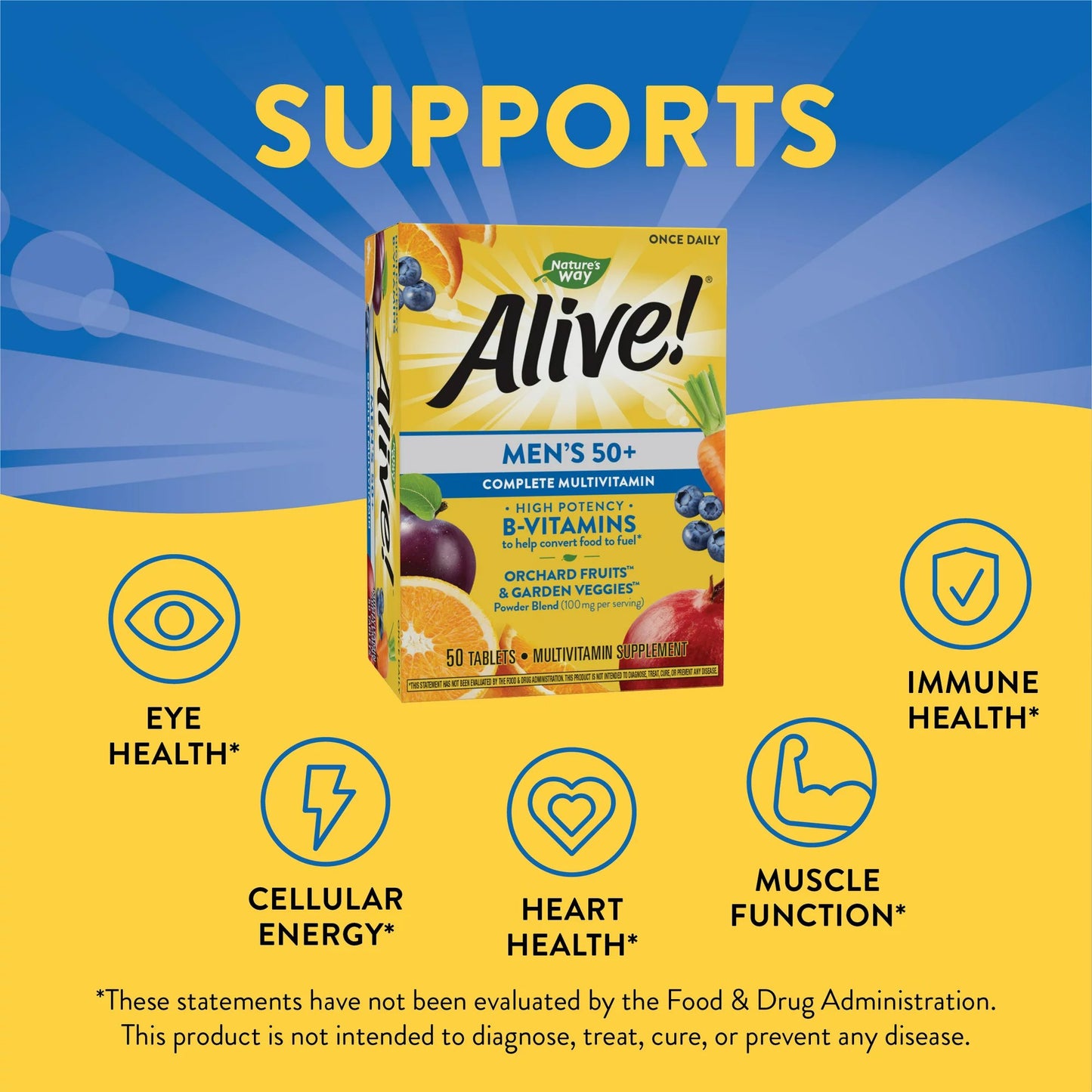ALIVE, TAB MULTIVITAMIN MENS 50+ (50/BX)