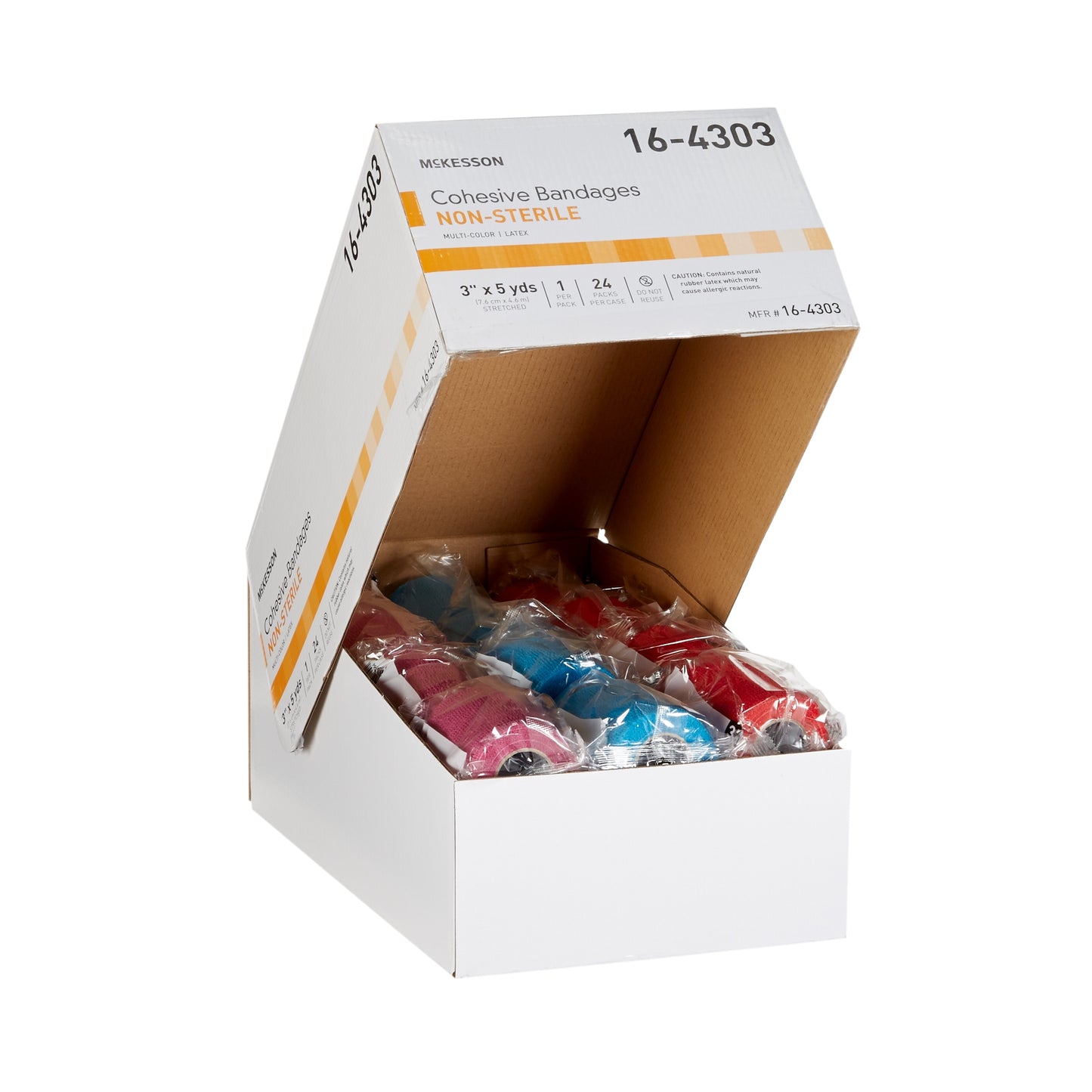 BANDAGE, COHESIVE N/S COLORPK 3" (24PK/CS)