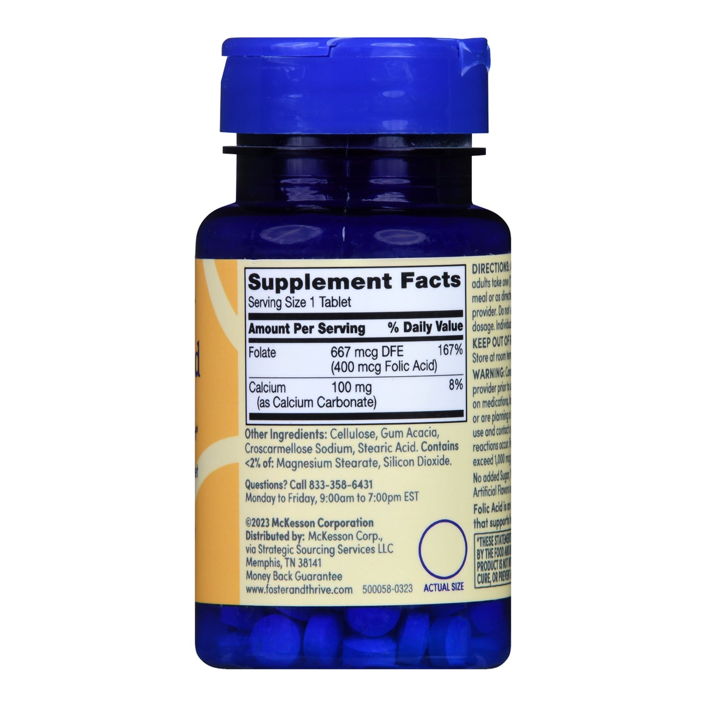 FOLIC ACID, TAB FT SM 400MCG (250/BT)