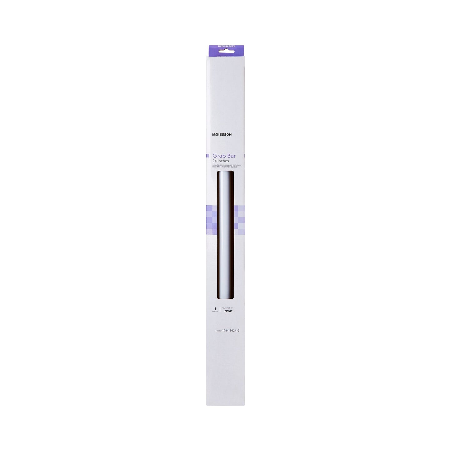 BAR, GRAB MOUNT PDR COATED WHT24" (3/CS)