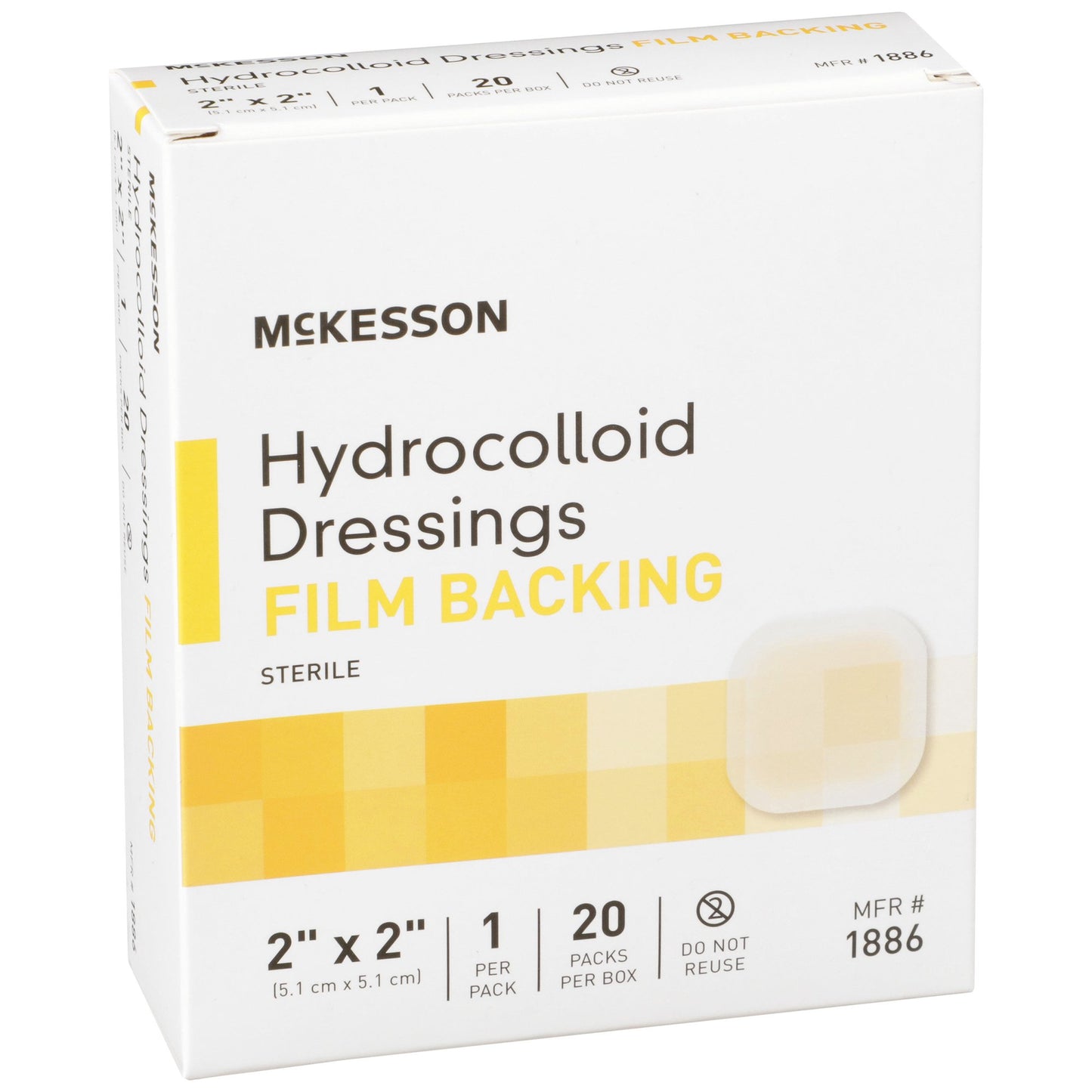 DRESSING, HYDROCOLLOID FILM-BCK STR 2X2"(20/BX 20B