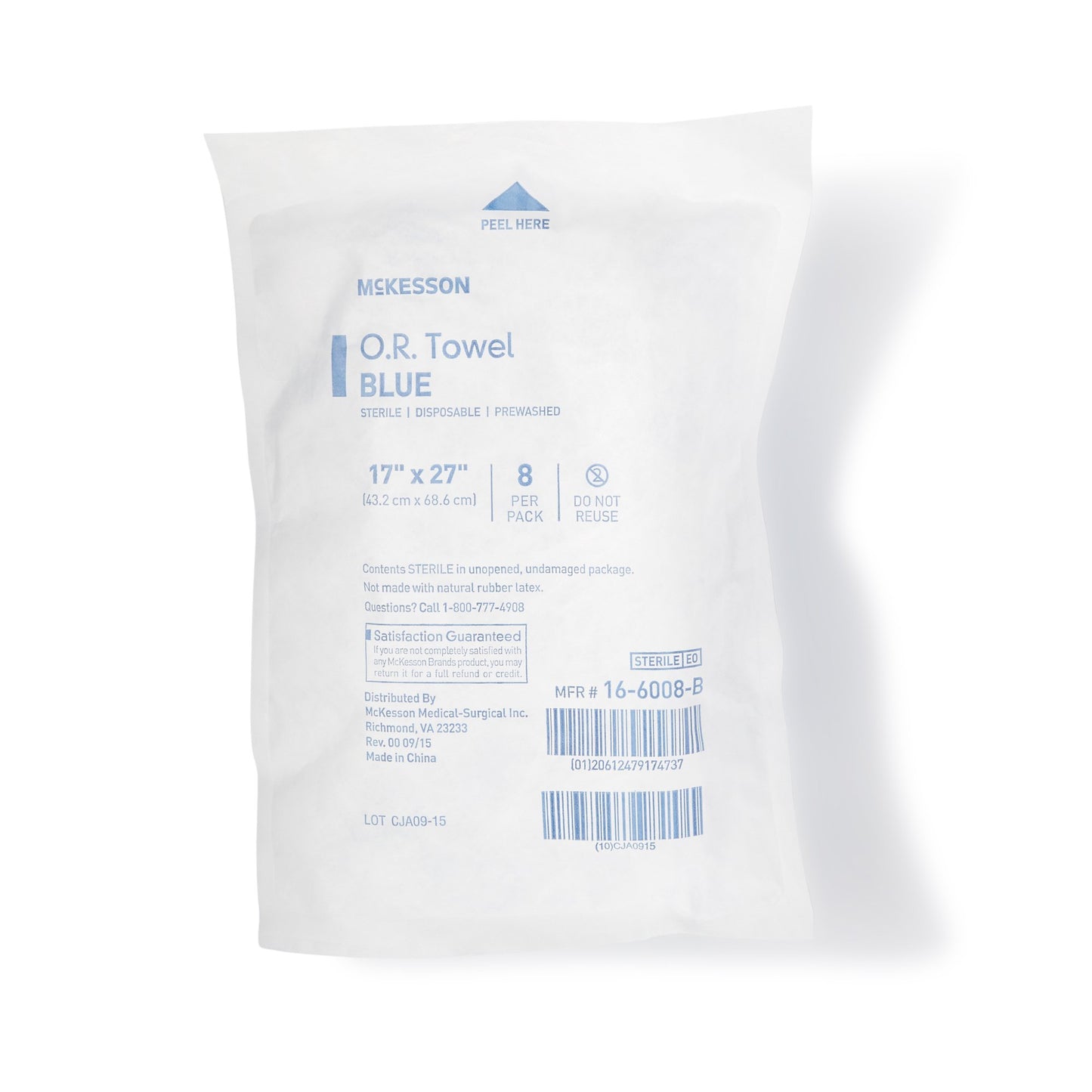 TOWEL, OR STR BLU DISP (8/PK 10PK/CS)