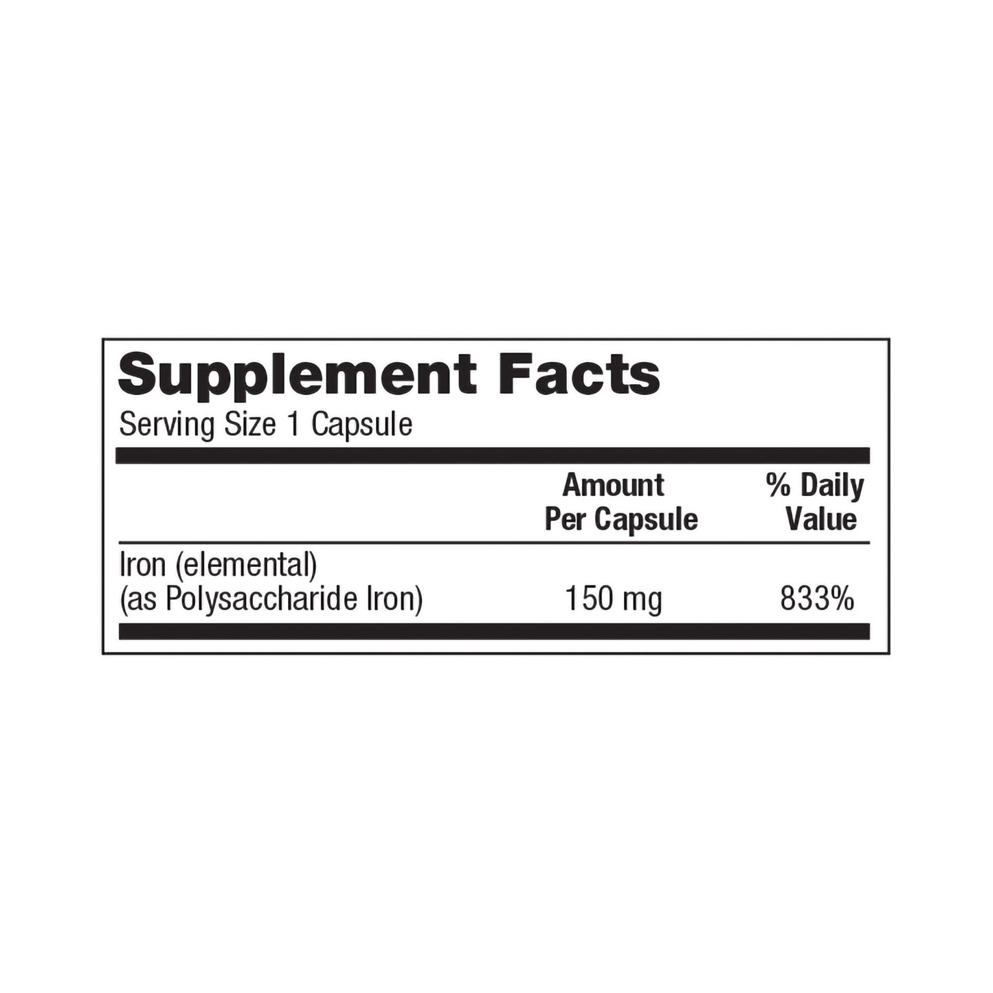 IRON FERRIC POLYSACCHARIDE, CAP 150MG (100/BT 12BT