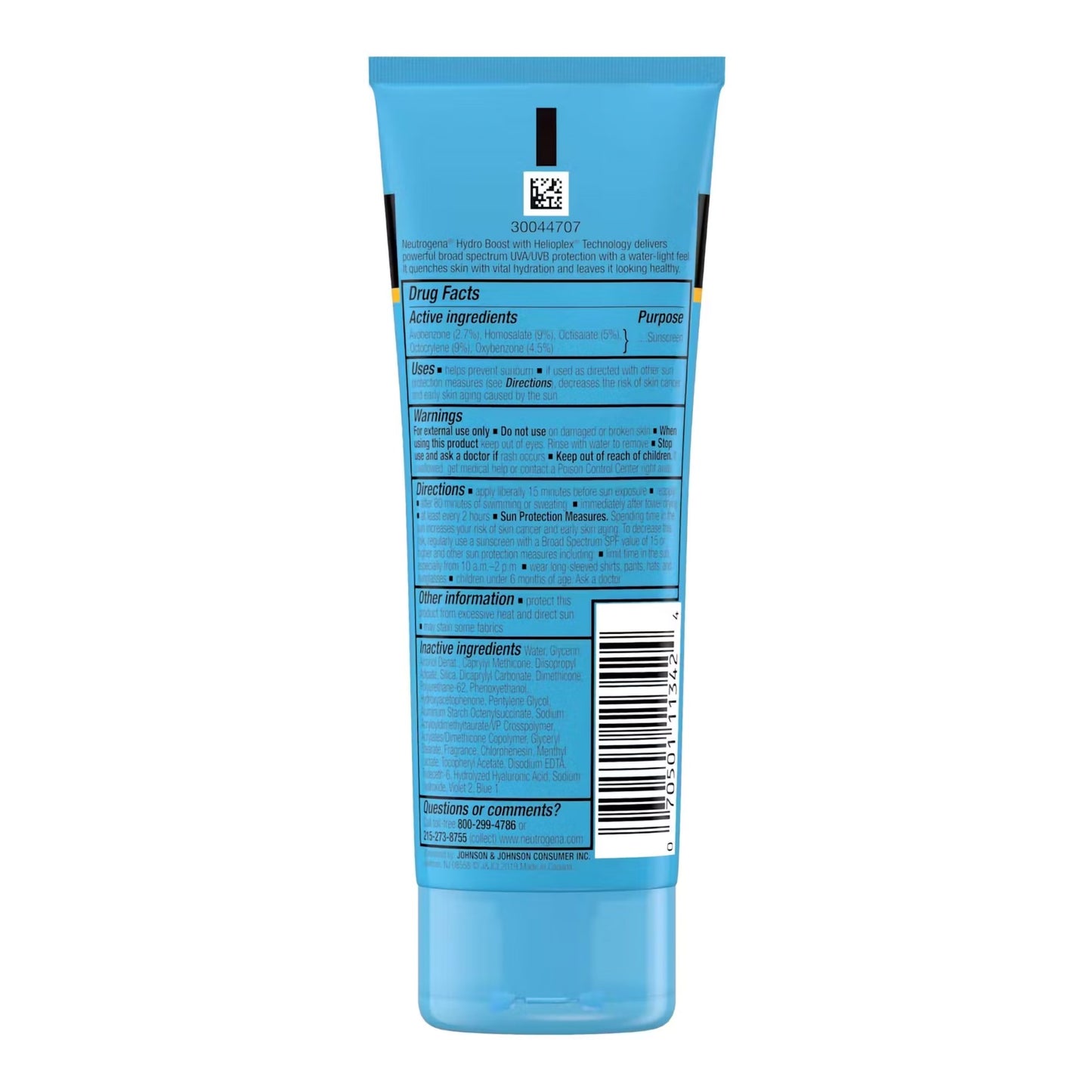 SUNSCREEN, LOT NEUTROGENA HYDRO BOOST WATER GEL SPF50 3OZ