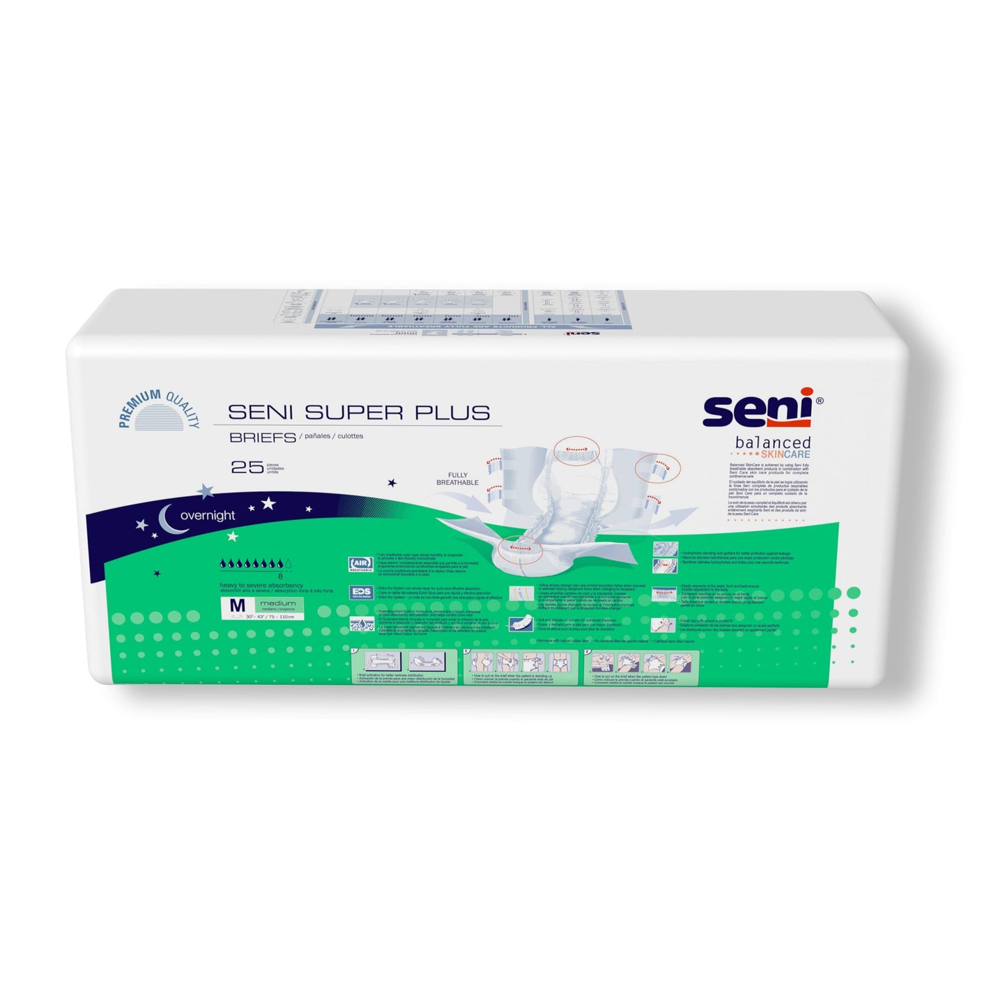BRIEF, INCONT SENI SUPER PLUS MED 30"-43" (25/PK 3PK/CS)