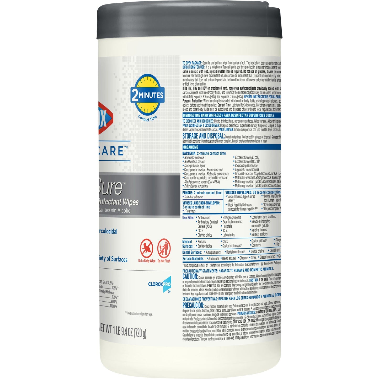 WIPE, DISINFECTANT VERSASURE ALOCHOL FREE (150/CT 6CT/CS)
