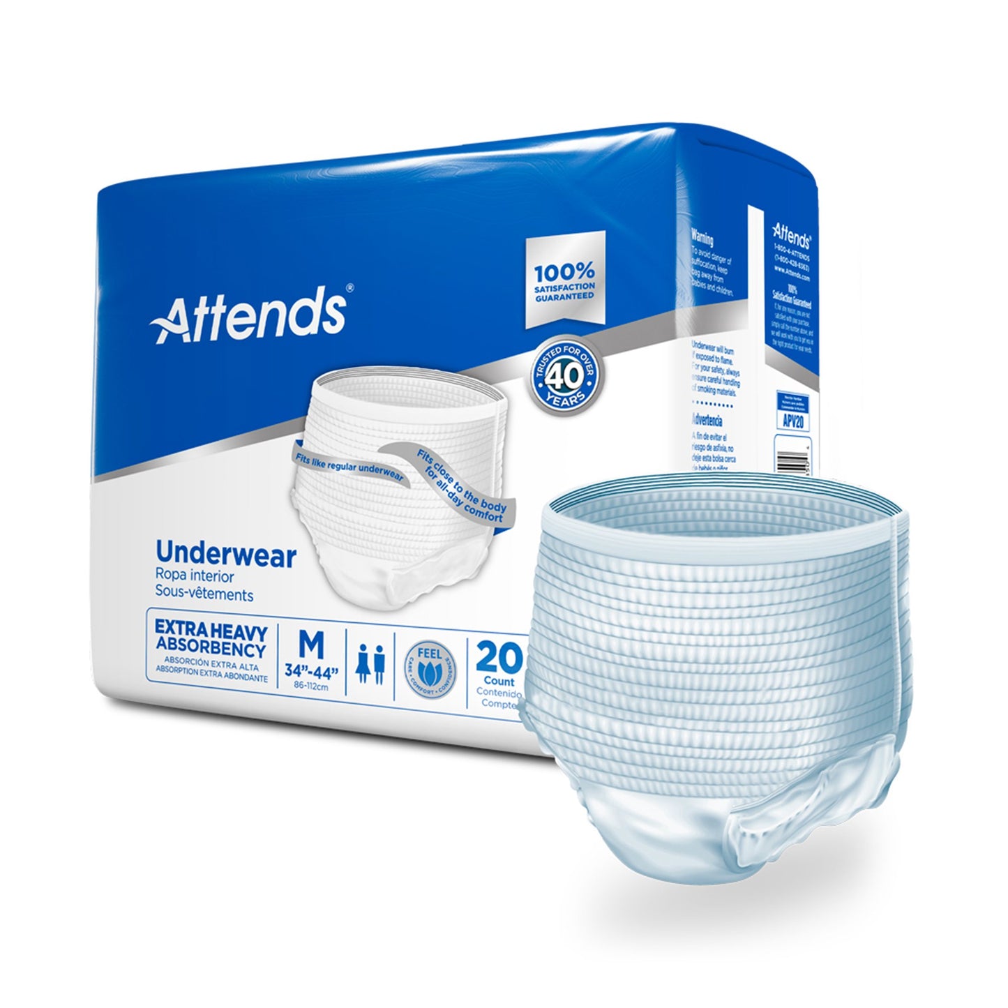 UNDERWEAR, CARE MED (20/BG 4BG/CS)