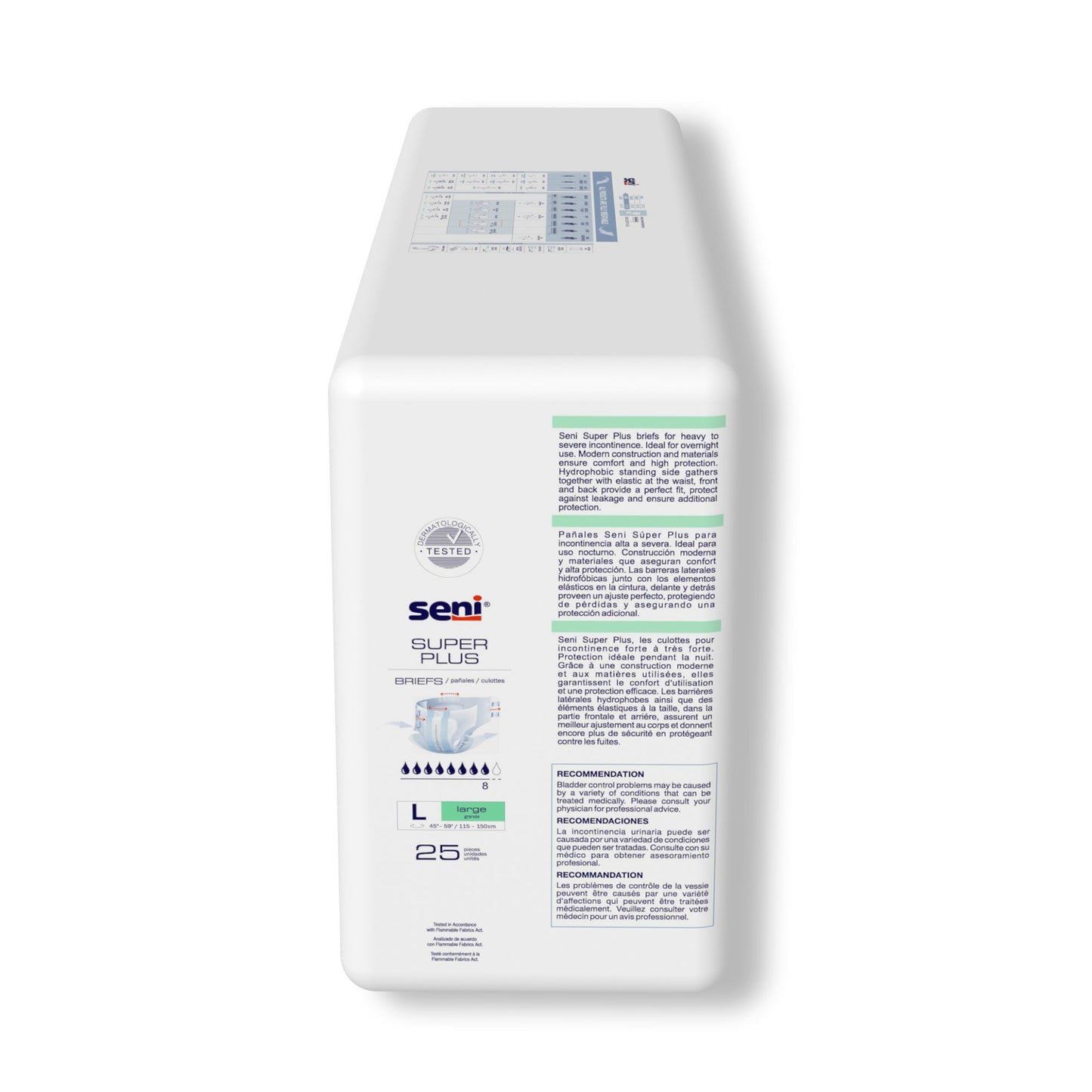 BRIEF, INCONT SENI SUPER PLUS LG 45-59" (25/PK 3PK/CS)