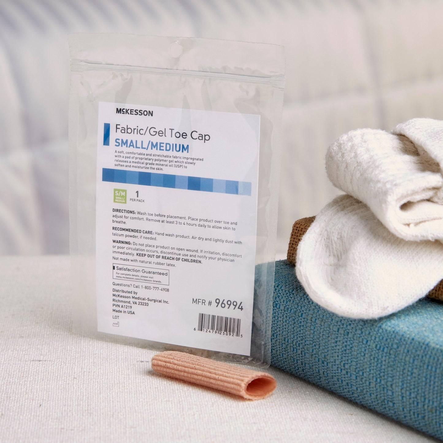 TOE CAP, FABRIC/GEL SM/MED (1E