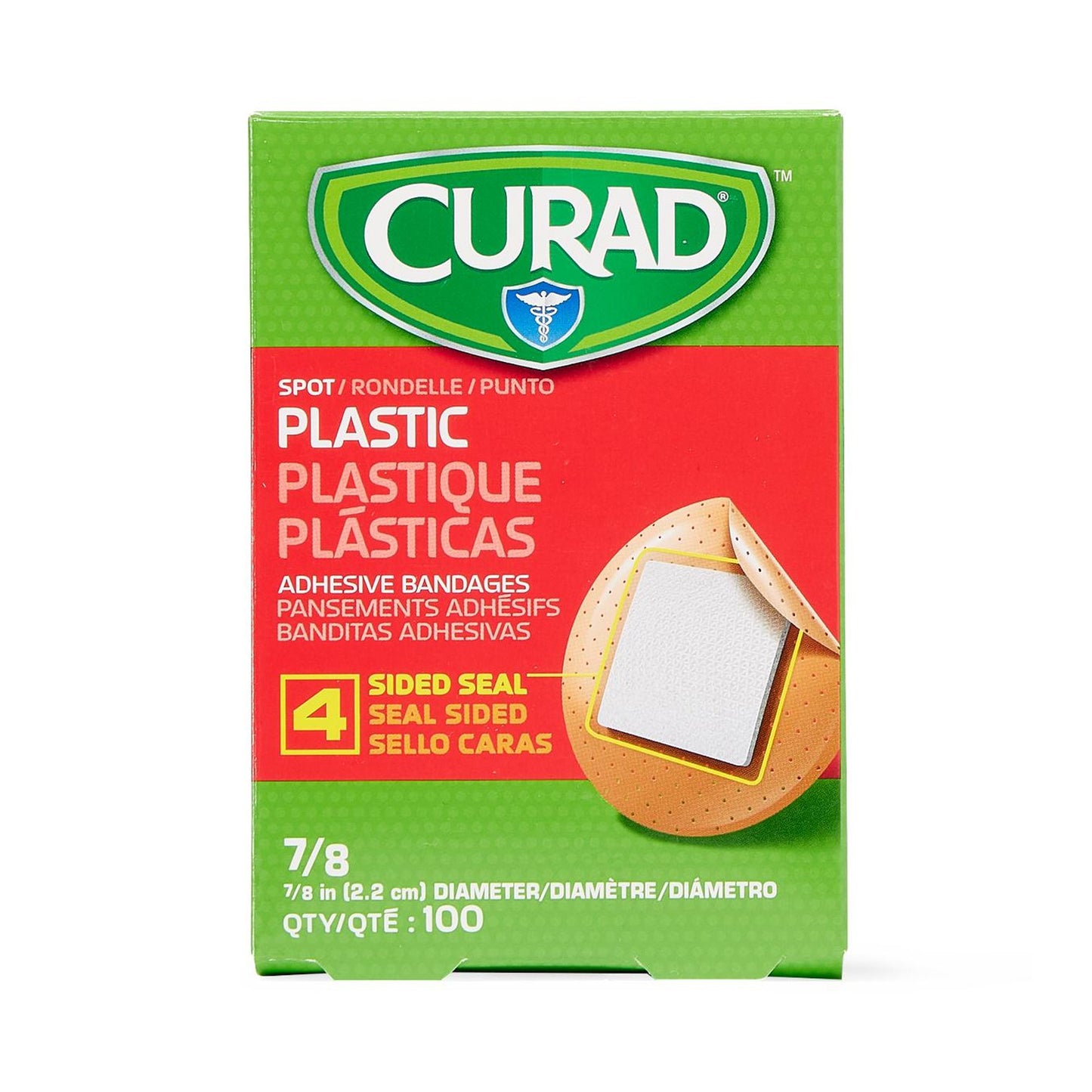 BANDAGE, ADHSV PLAS SPOT 7/8" (100/BX 12BX/CS)