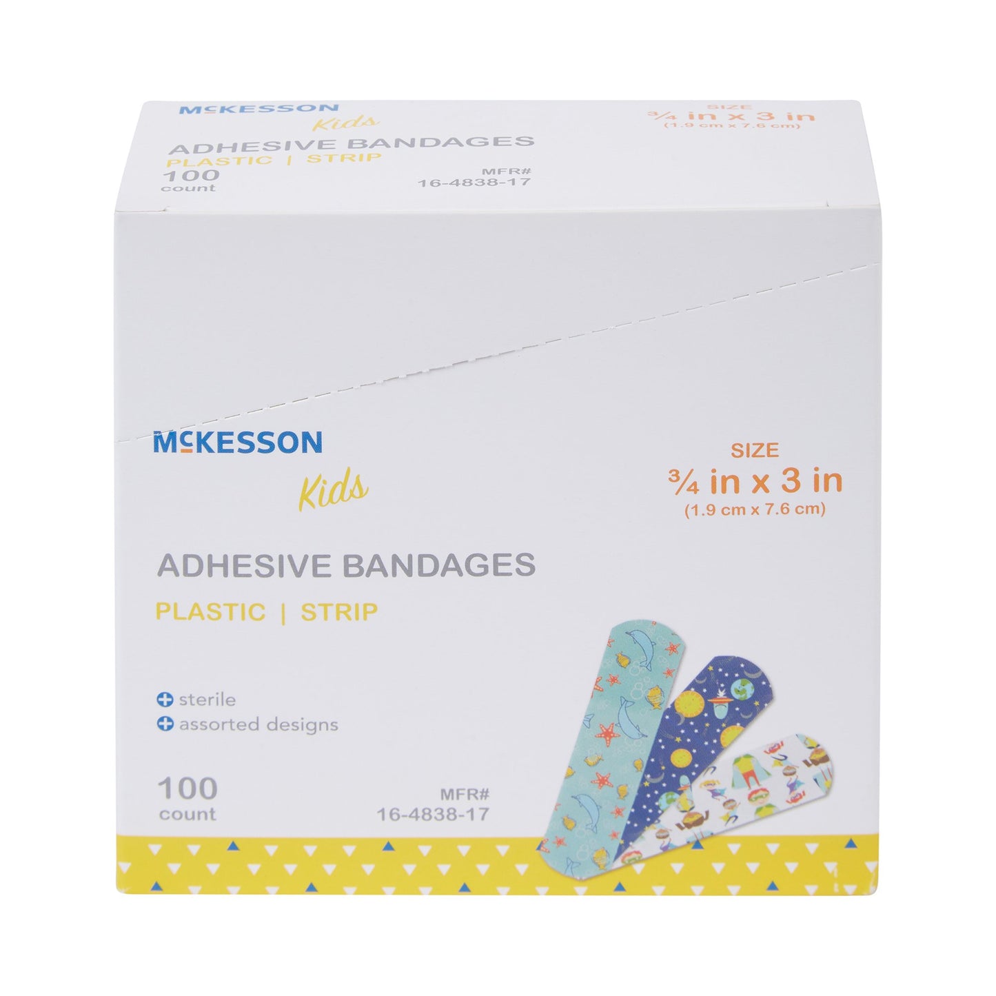 BANDAGE, ADH MCKID STRP 3/4"X3" (100/BX 24BX/CS)