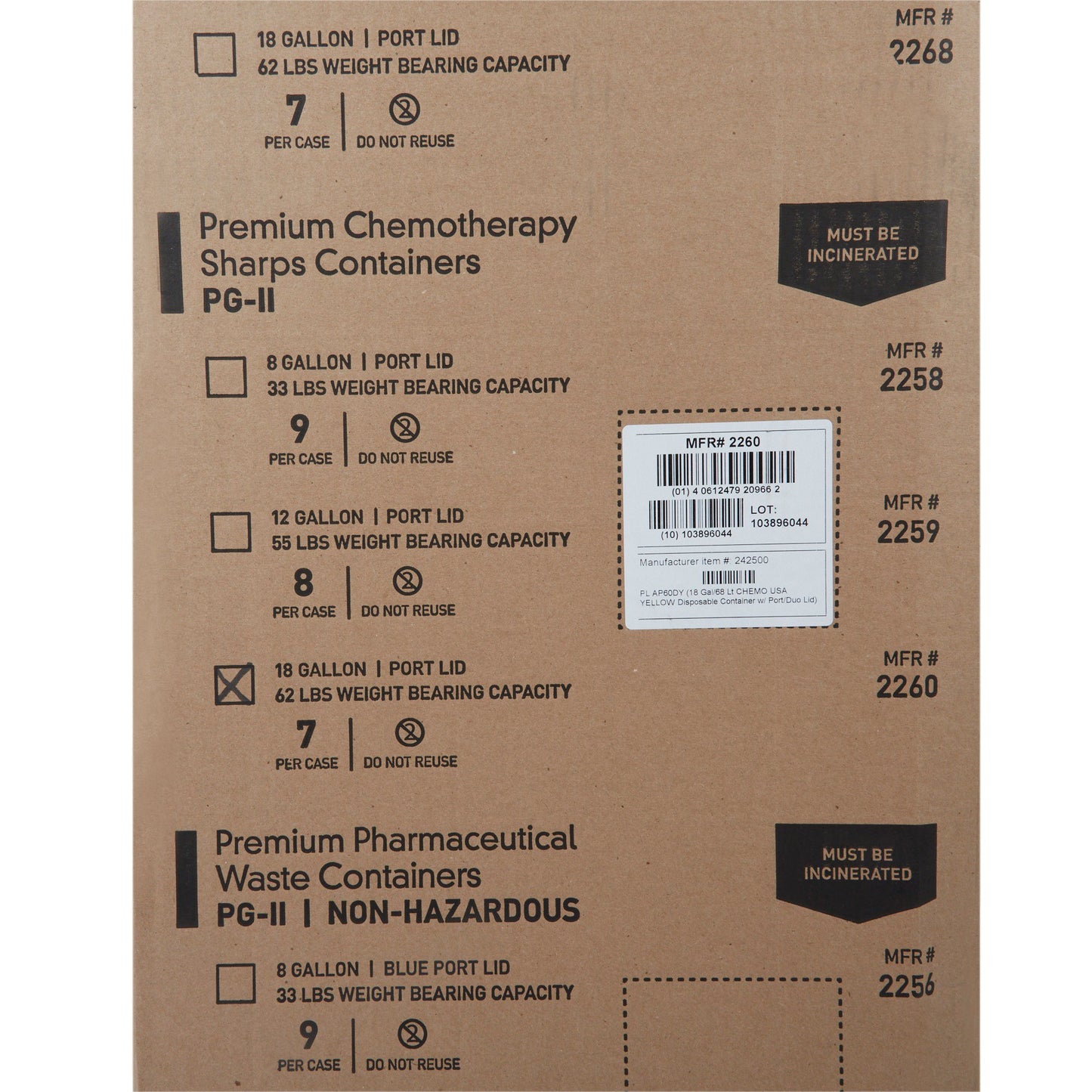 CONTAINER, SHARPS CHEMO YLW 18GL (7/CS)