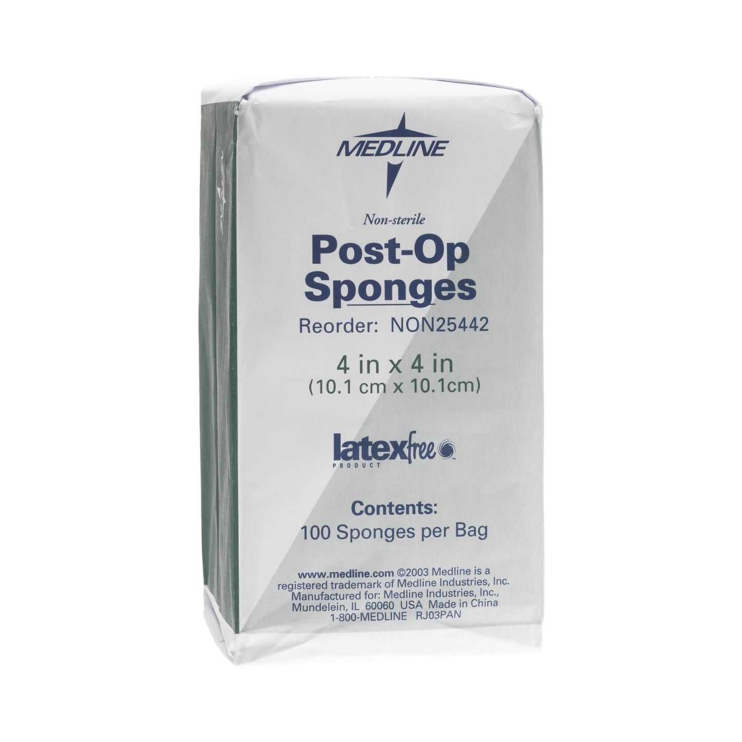 SPONGE, POST-OP N/S 4"X4" (100/BG 20BG/CS)