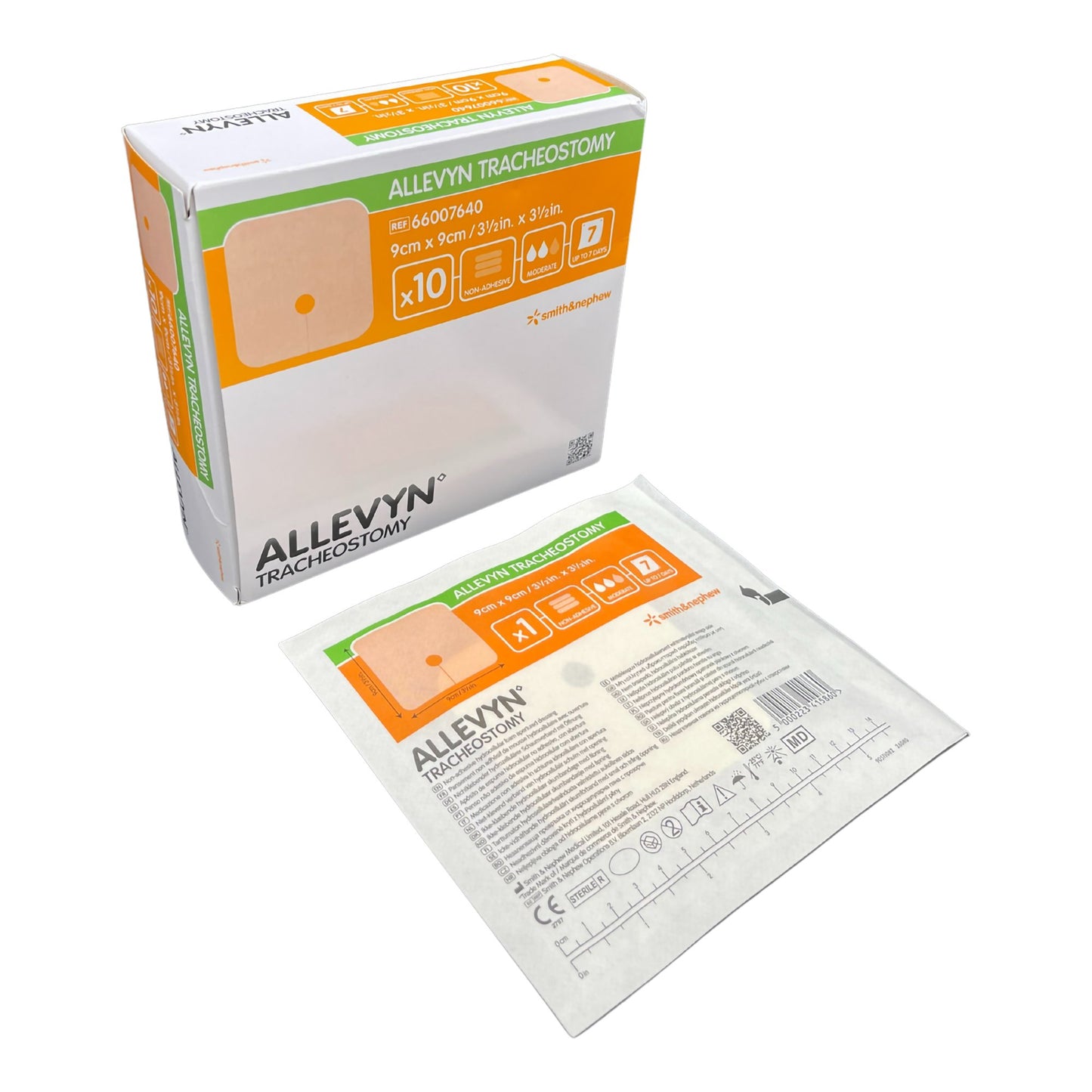 DRESSING, TRACHEOSTOMY ALLEVYN3.5"X3.5" (10/BX 8BX/CS)