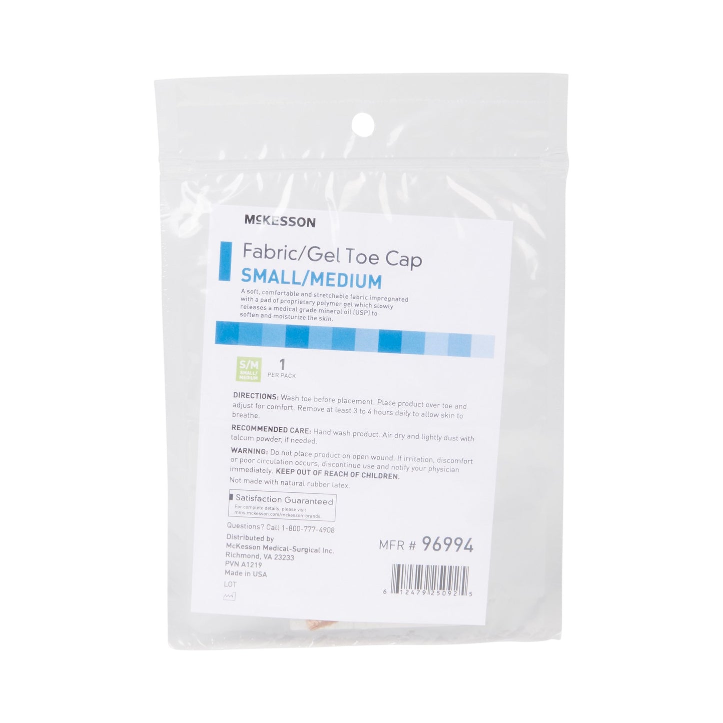 TOE CAP, FABRIC/GEL SM/MED (1E