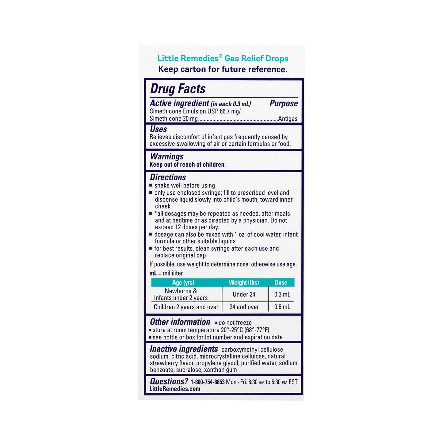 GAS RELIEF, DRP INF 40MG/0.6ML1OZ