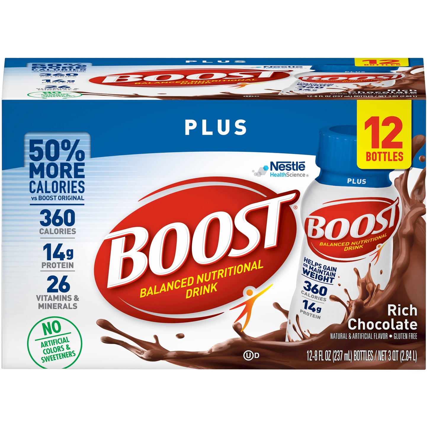 BOOST, PLUS RICH CHOCOLATE 8OZ(12/PK 2P/KCS)