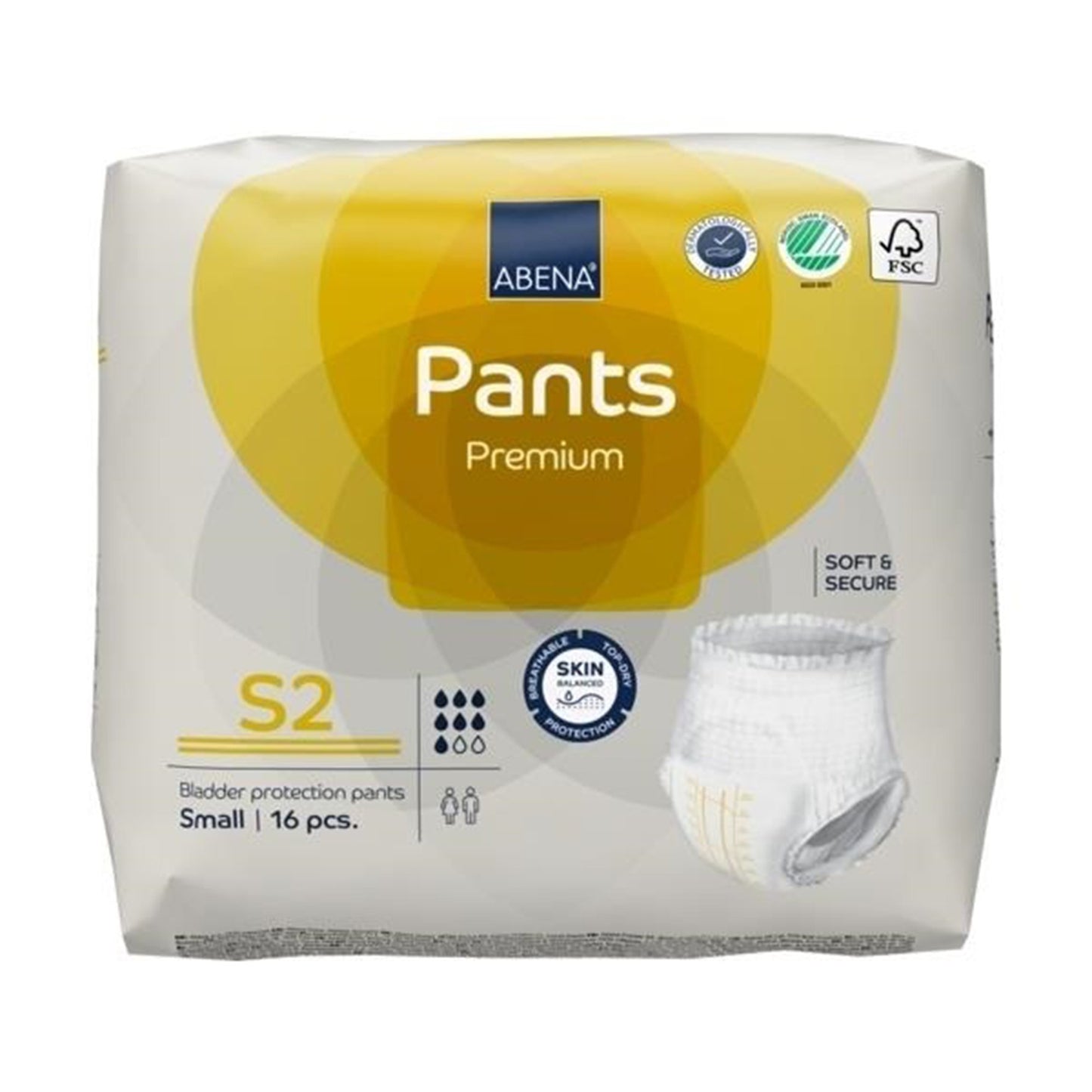UNDERWEAR, INCONT ABENA PROT PREM S2 SM (16/PK 6PK/CS)