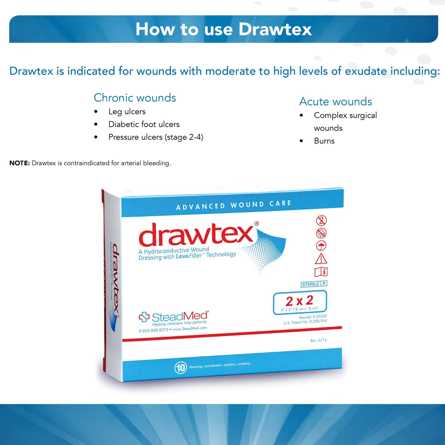 DRESSING, WND W/LEVA FIBER 2X2(10/BX) SWISAM