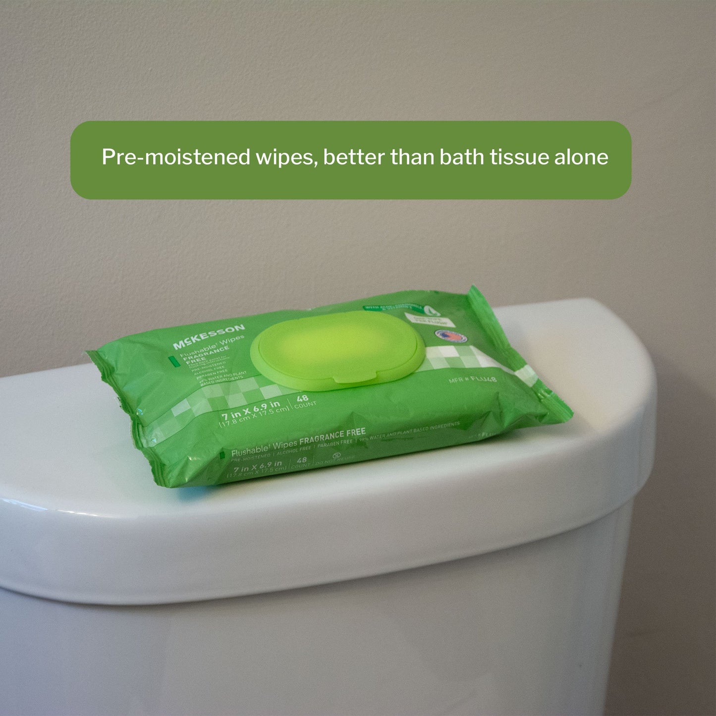 WIPE, WET FLUSHABLE UNSCNTED SFT PK W/LID (48/PK 12PK/CS)