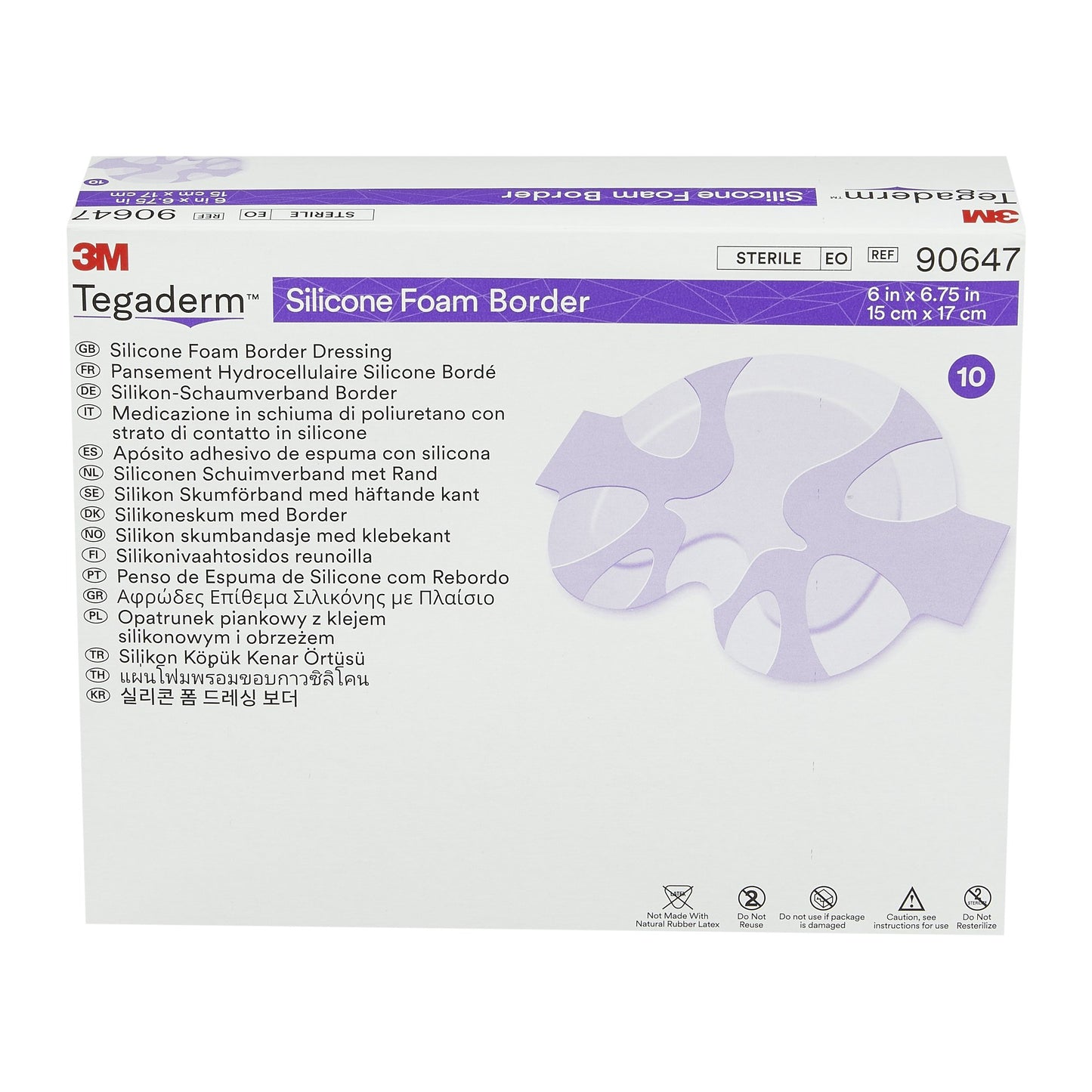 DRESSING, TEGADERM SIL FOM SACRAL SM 6"X6.75" (10/BX 4BX/CS)