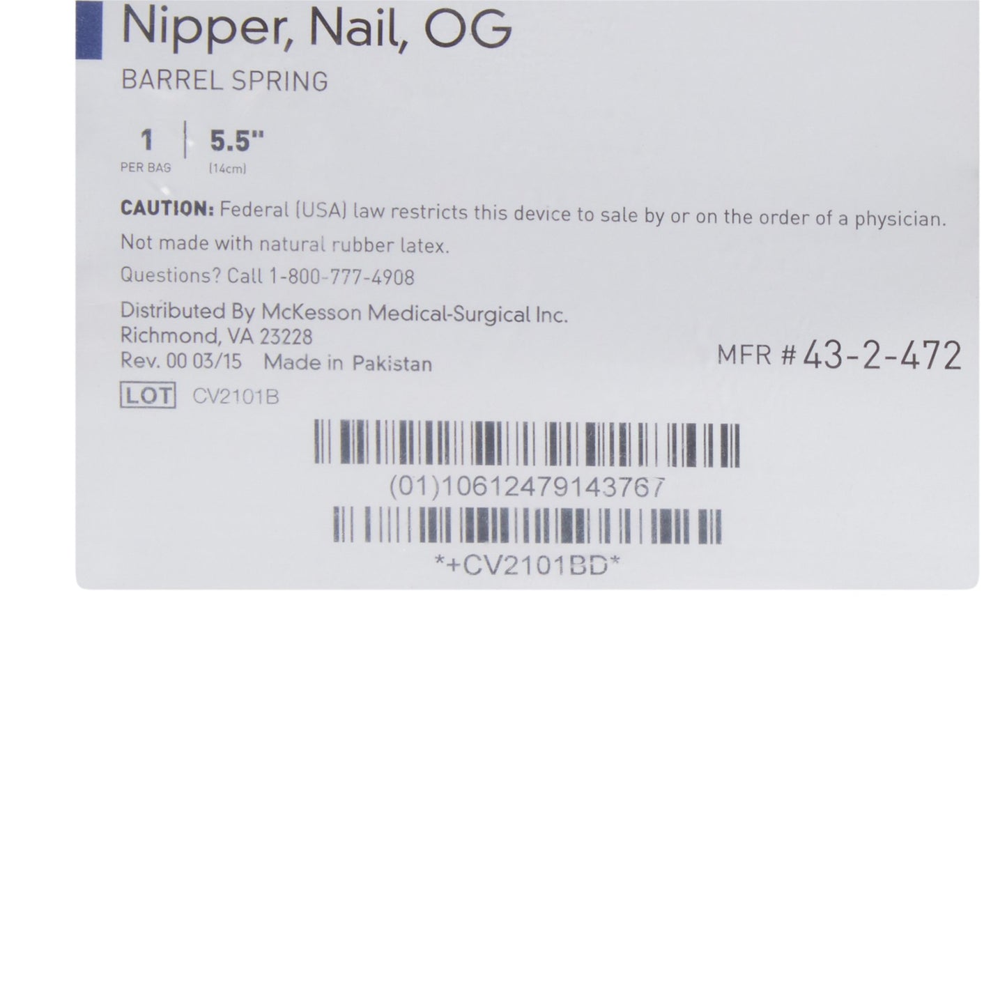 NIPPER, NAIL OG BARREL SPRNG 51/2"