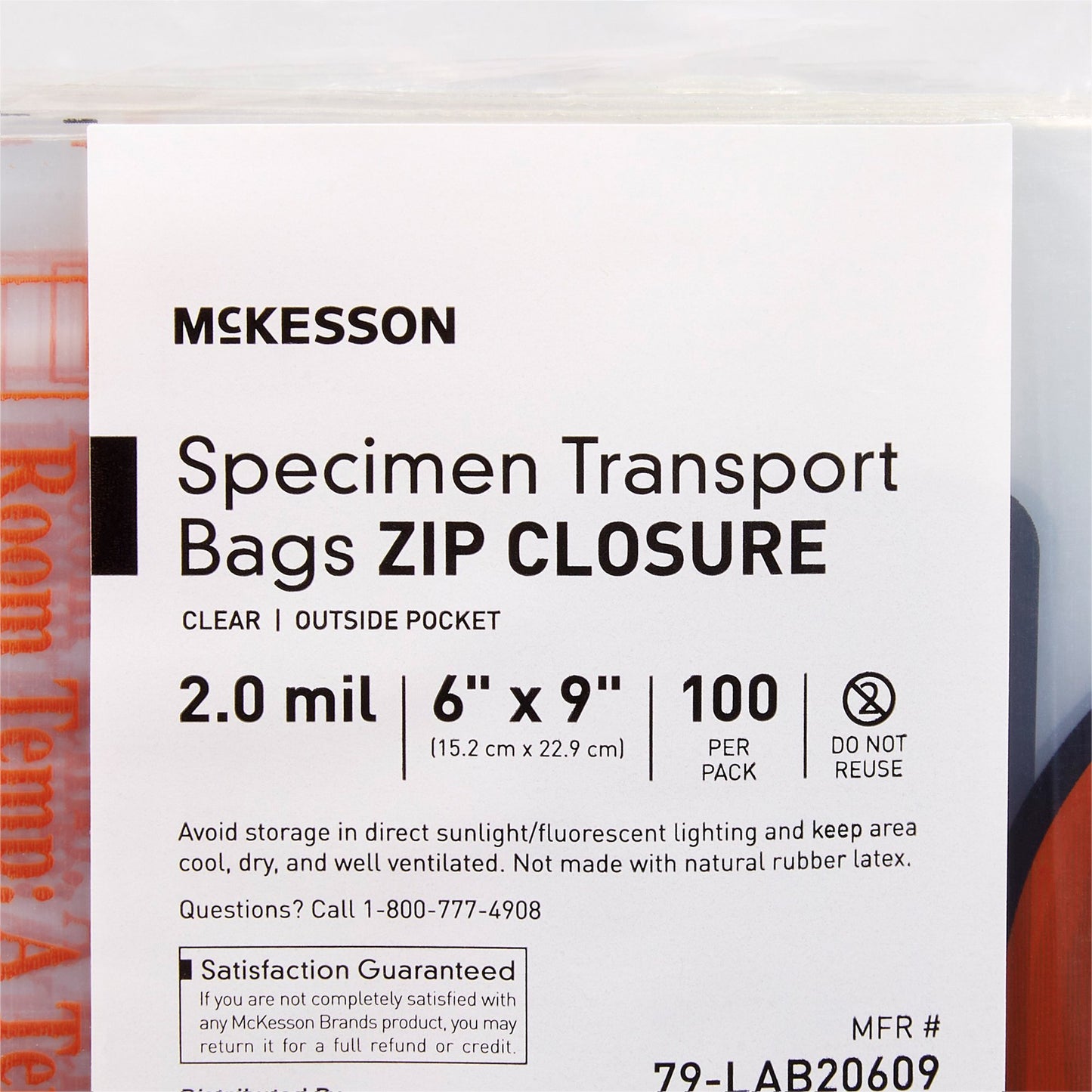 BAG, SPCMN BIOHAZ OUTSIDE PCKT6"X9" (100/PK 10PK/