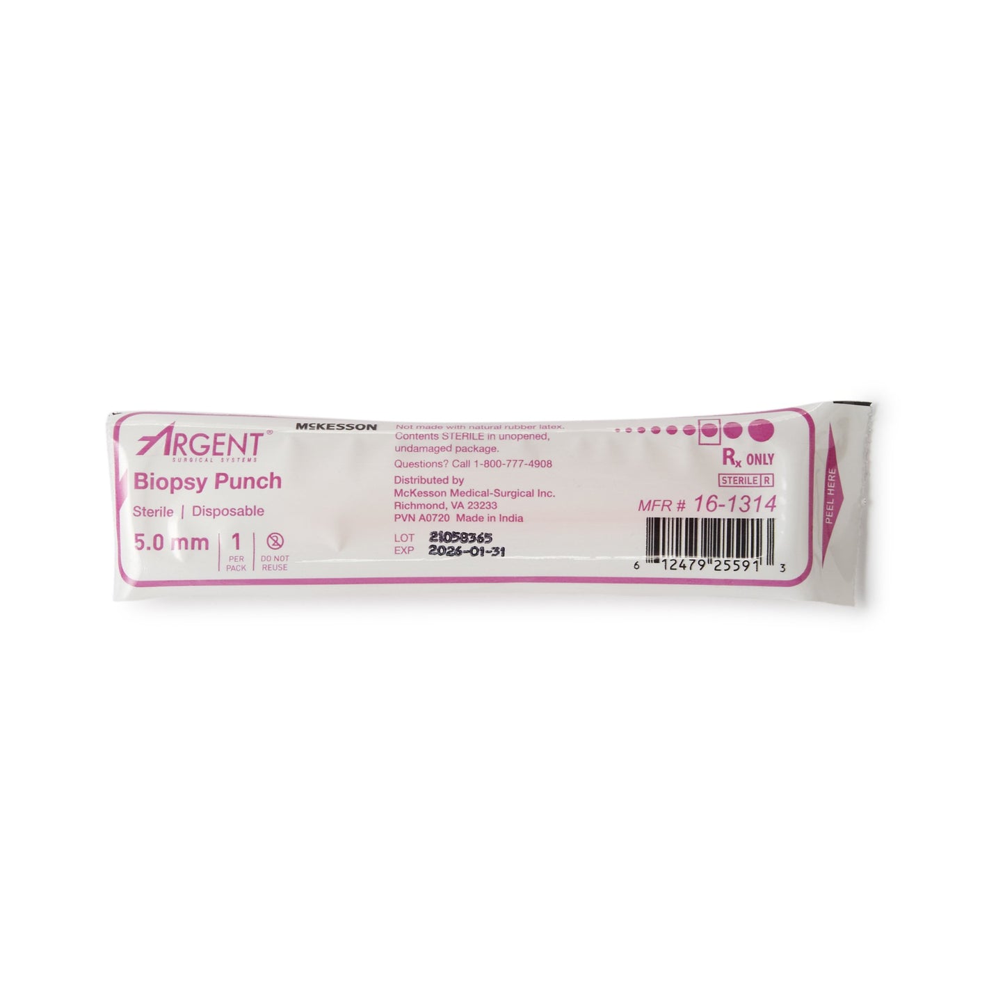 PUNCH, BIOPSY DISP STR 5MM (25BX 4BX/CS)