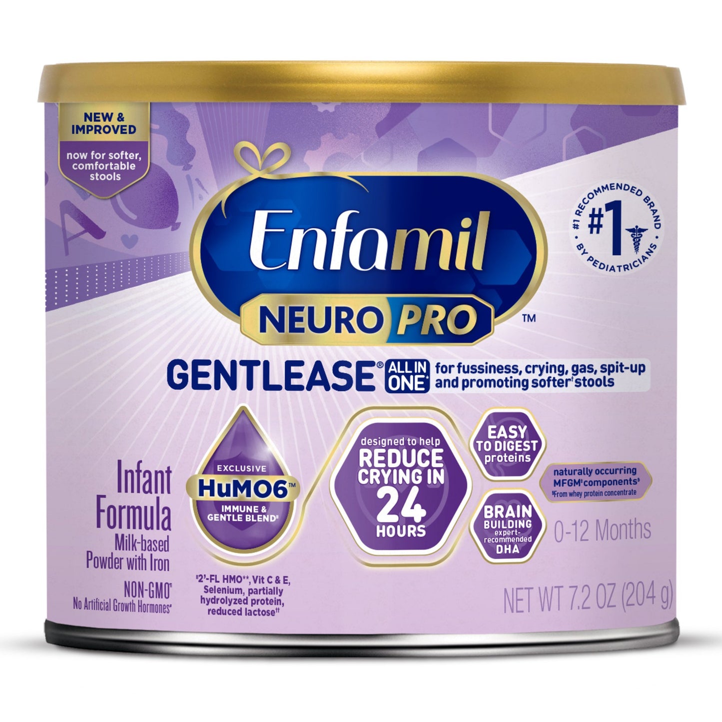 ENFAMIL, PDR INF NEUROPRO GENTILEASE UNFLAVORED 7.2OZ (6/CS