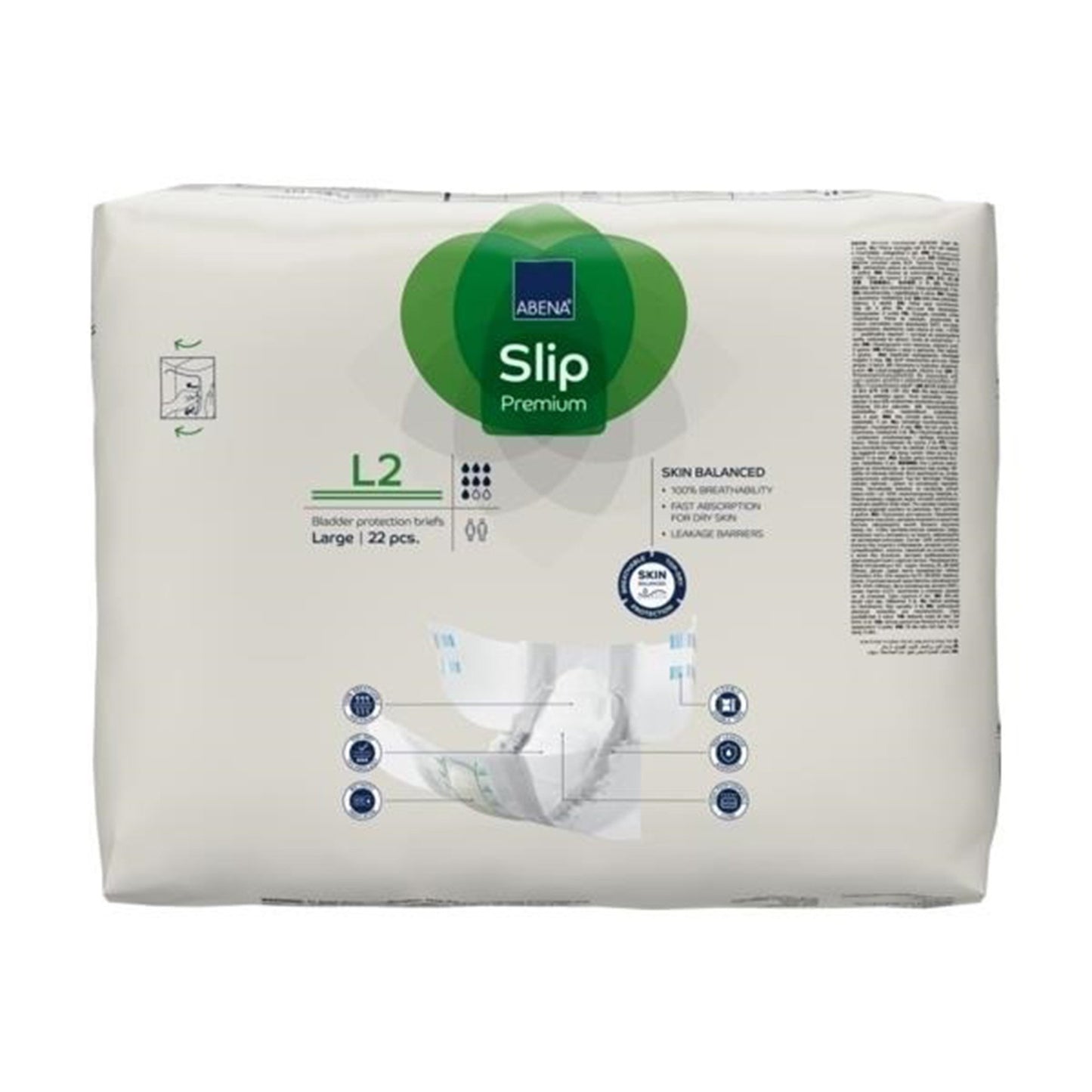 BRIEF, INCONT ABENA SLIP PREM ADLT L2 LG (22/PK 4PK/CS)