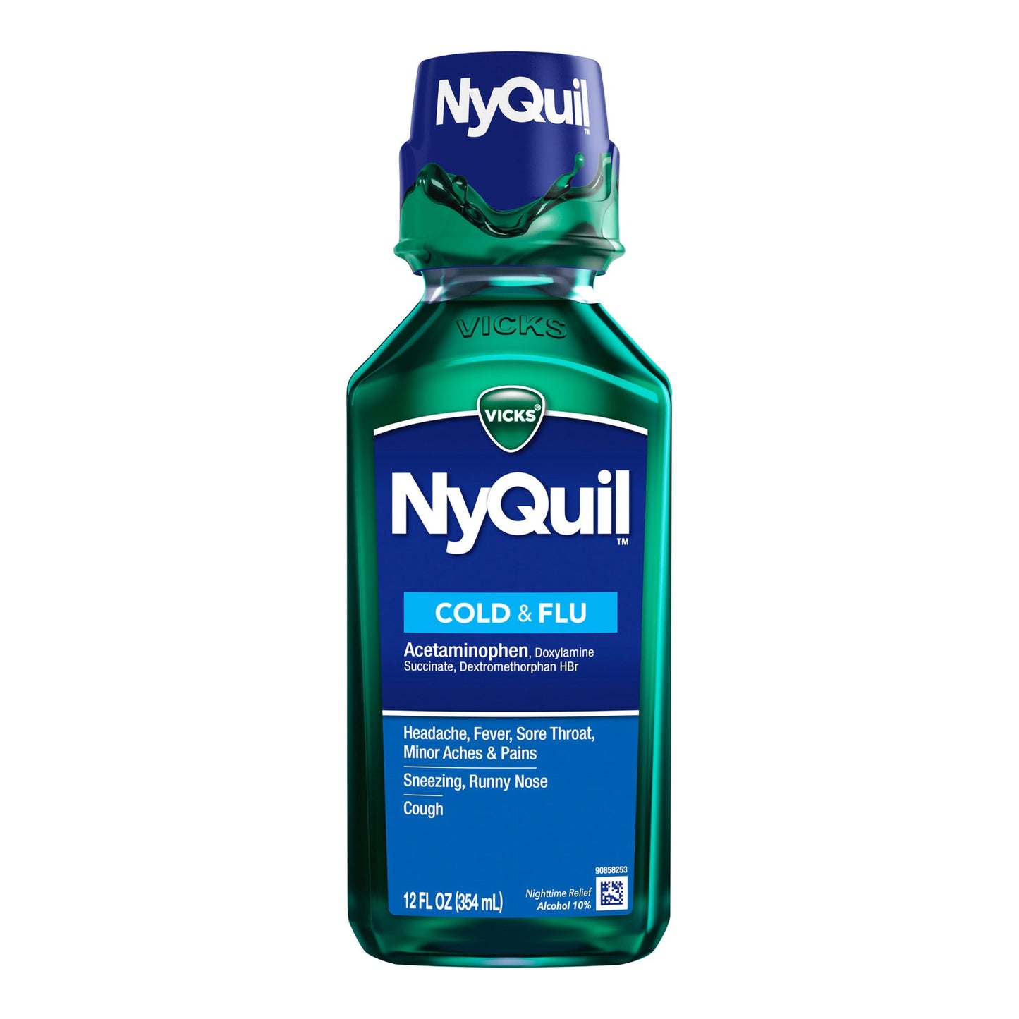 NYQUIL, LIQ VICKS COLD & FLU 12OZ