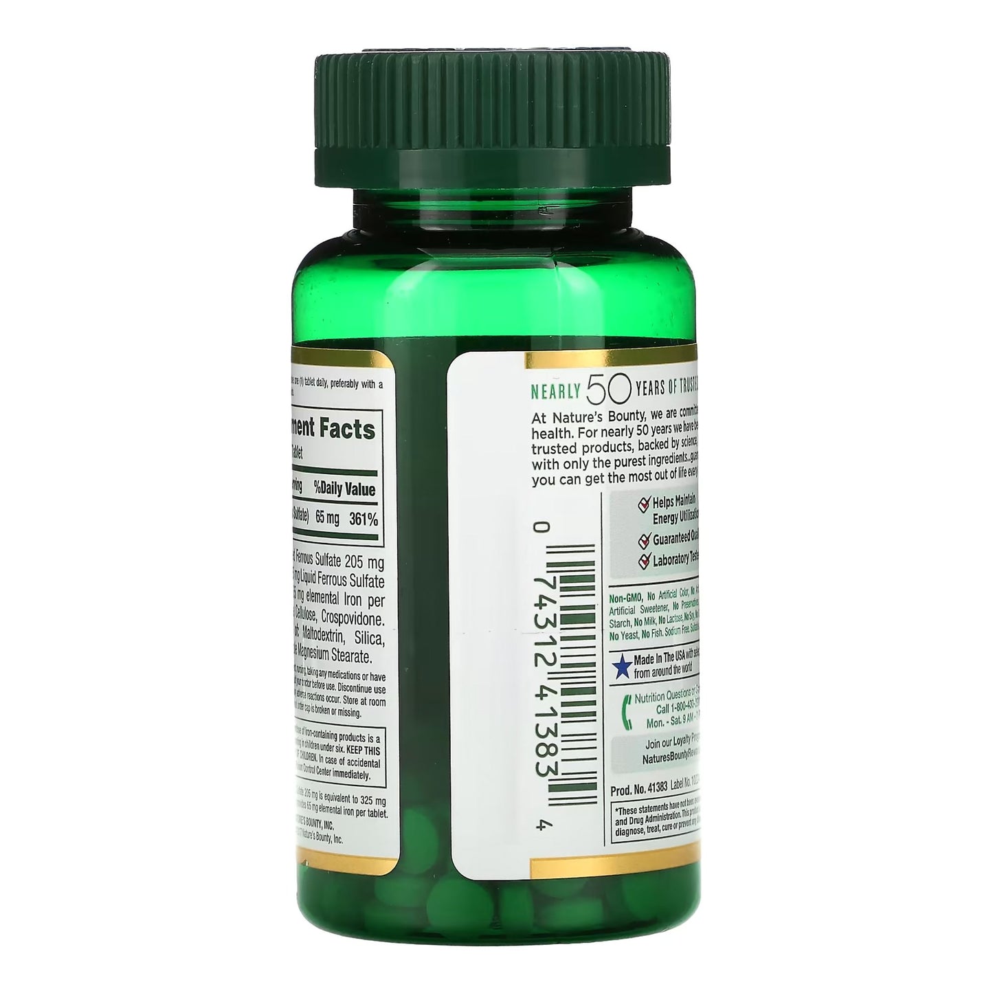 IRON, TAB 65MG (100/BT)