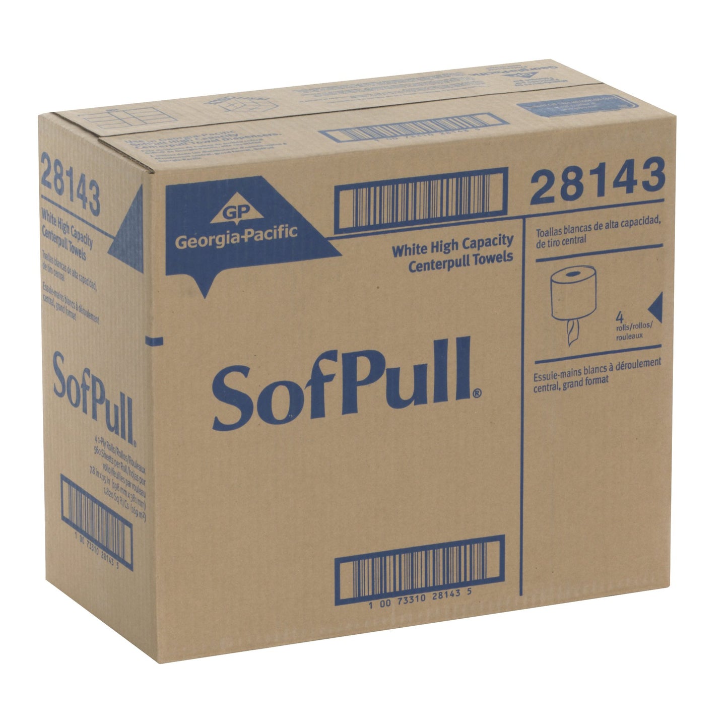 TOWEL, PAPER SOFTPULL LG WHT 1PLY (4/CS)