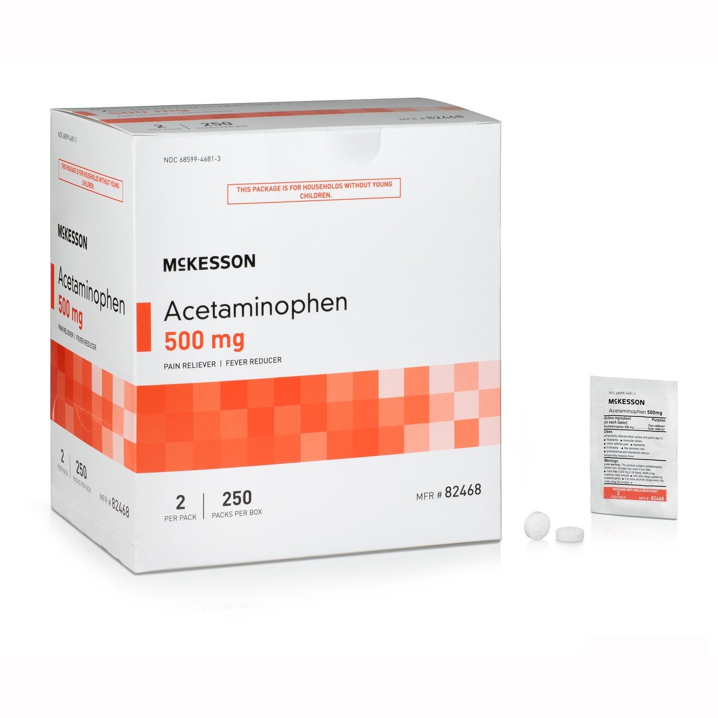 ACETAMINOPHEN TAB 500MG 250 X 2 UD BX 12BX/CS