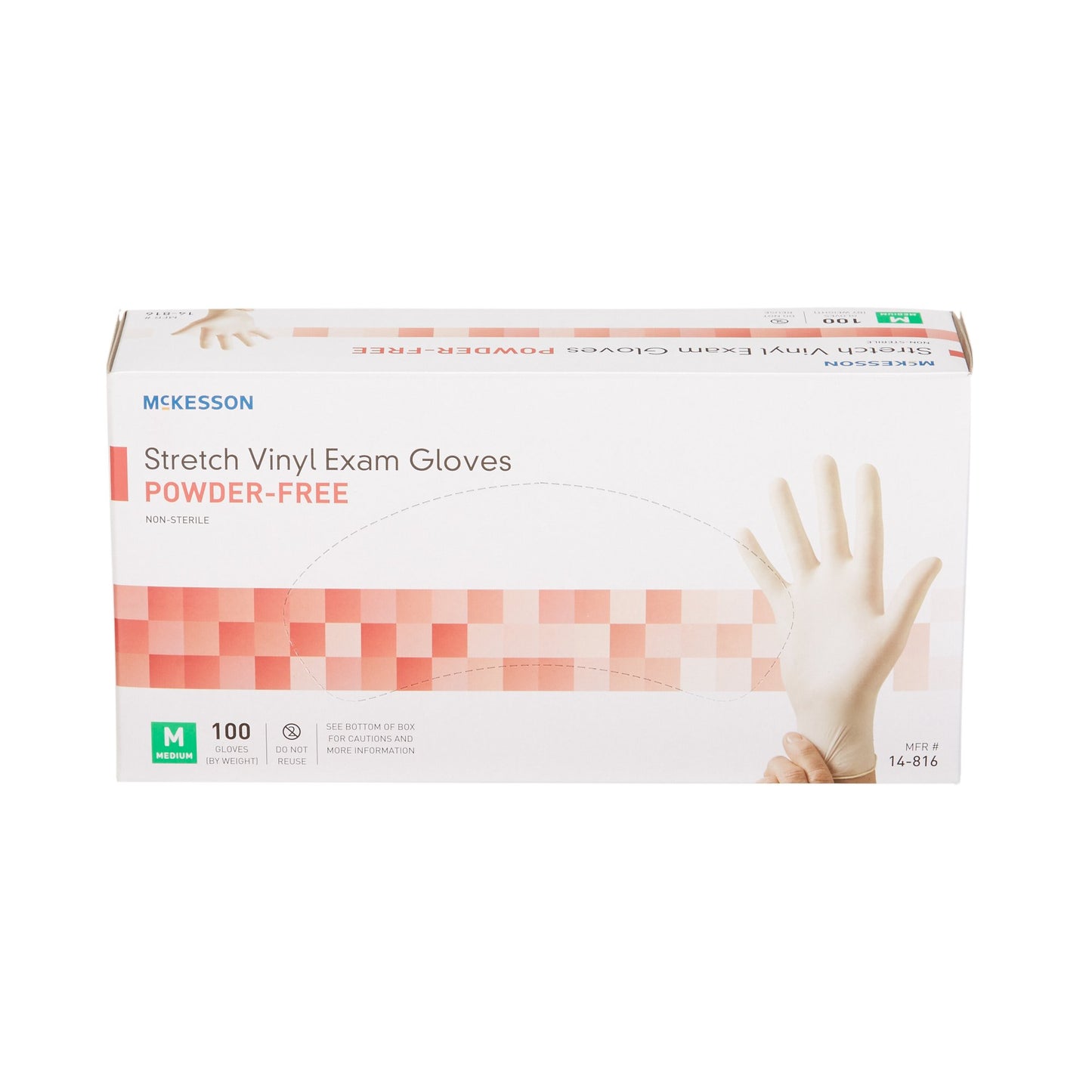 GLOVE, EXAM VNYLSTRCH MED N/S (100/BX 10BX/CS)