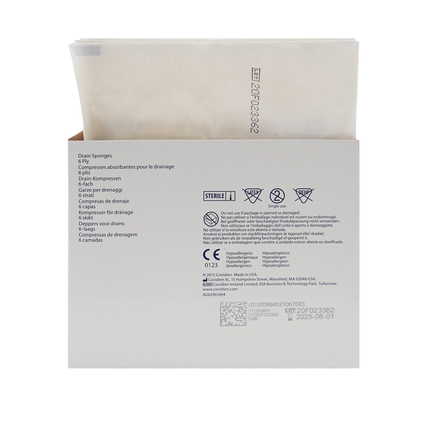 SPONGE, EXCILON SPLIT DRN STR 4"X4" (2/PK 25PK/TR 12TR/CS)