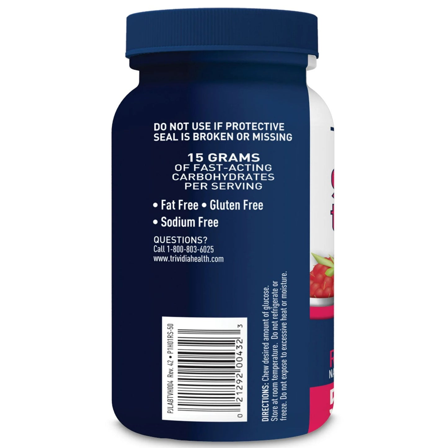 GLUCOSE, TAB TRUEPLUS 15GR RASPBERRY (50/BT 12BT/CS)