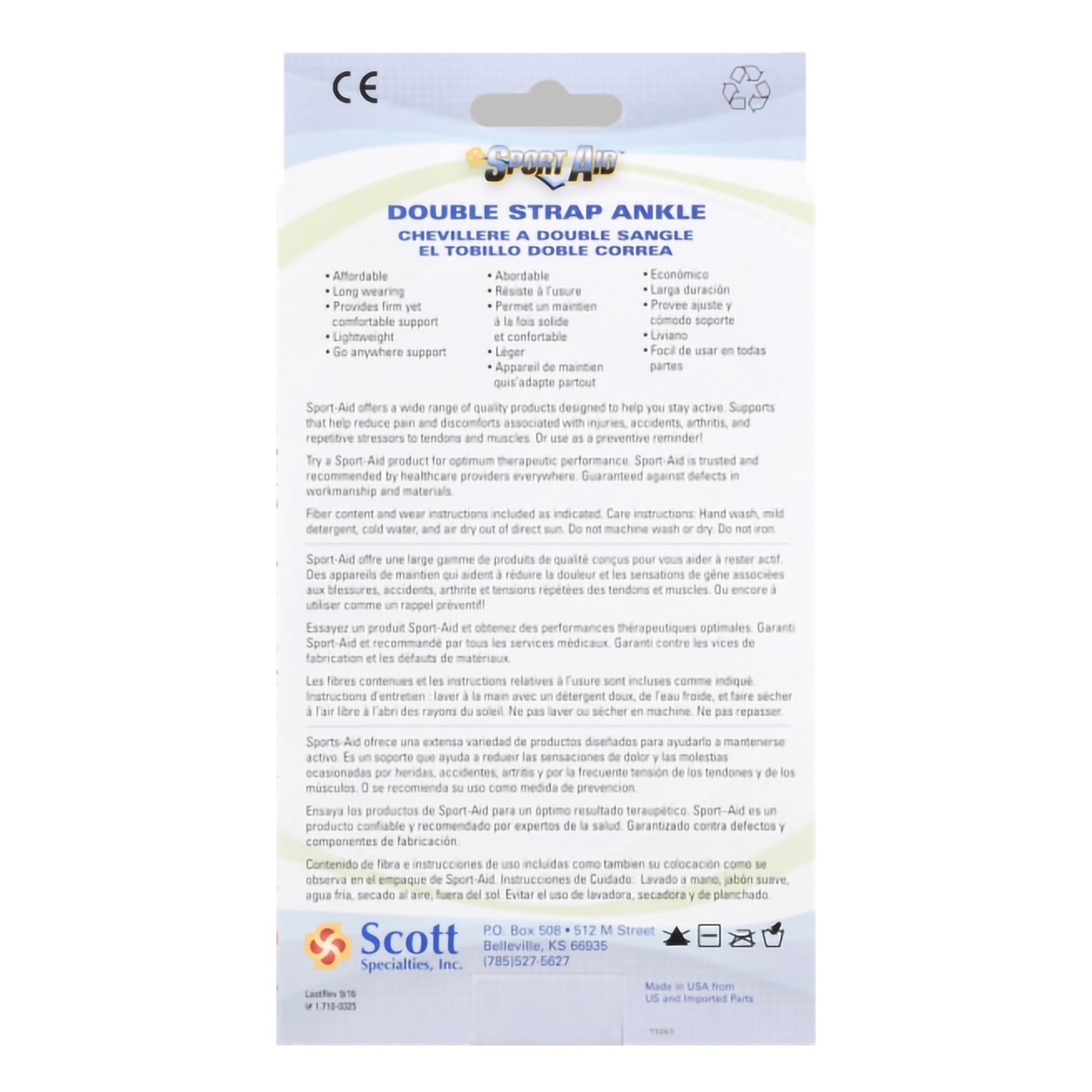 ANKLE SUPPORT, SCOTT DBL STRAPLG