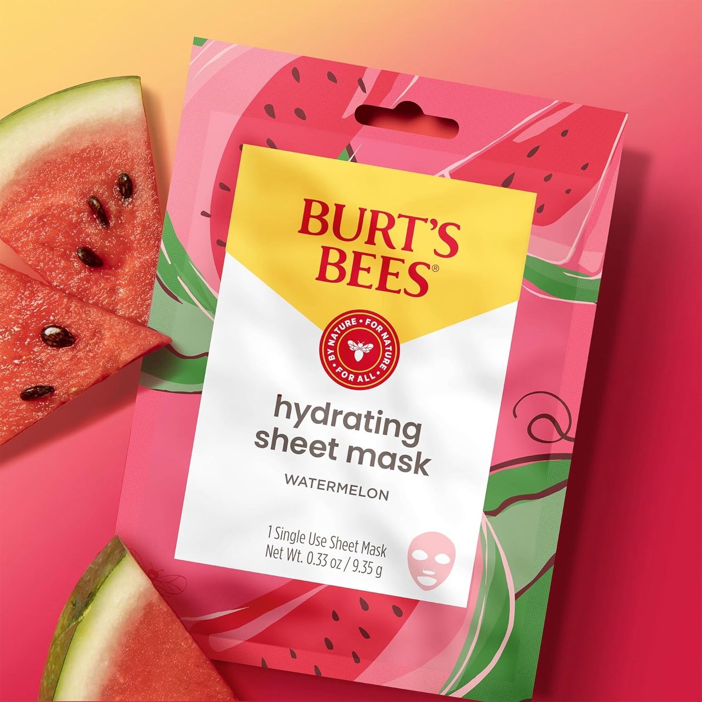 BURT BEES, FACIAL SHEET MASK HYDRATING WATERMELON (6/CT)
